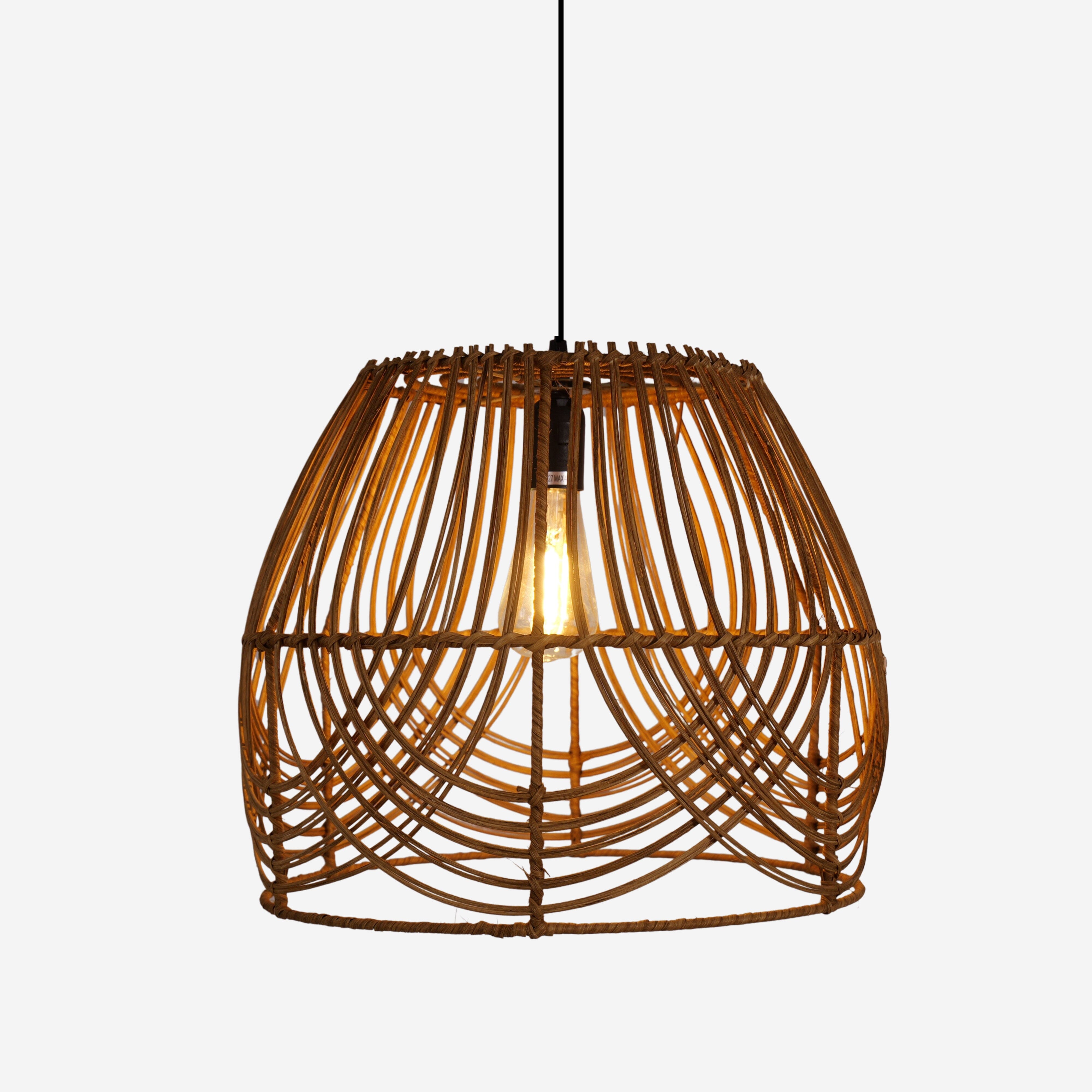 Lightsin Rustic Woven Rattan Pendant Light for Living Spaces Lightsin UK 