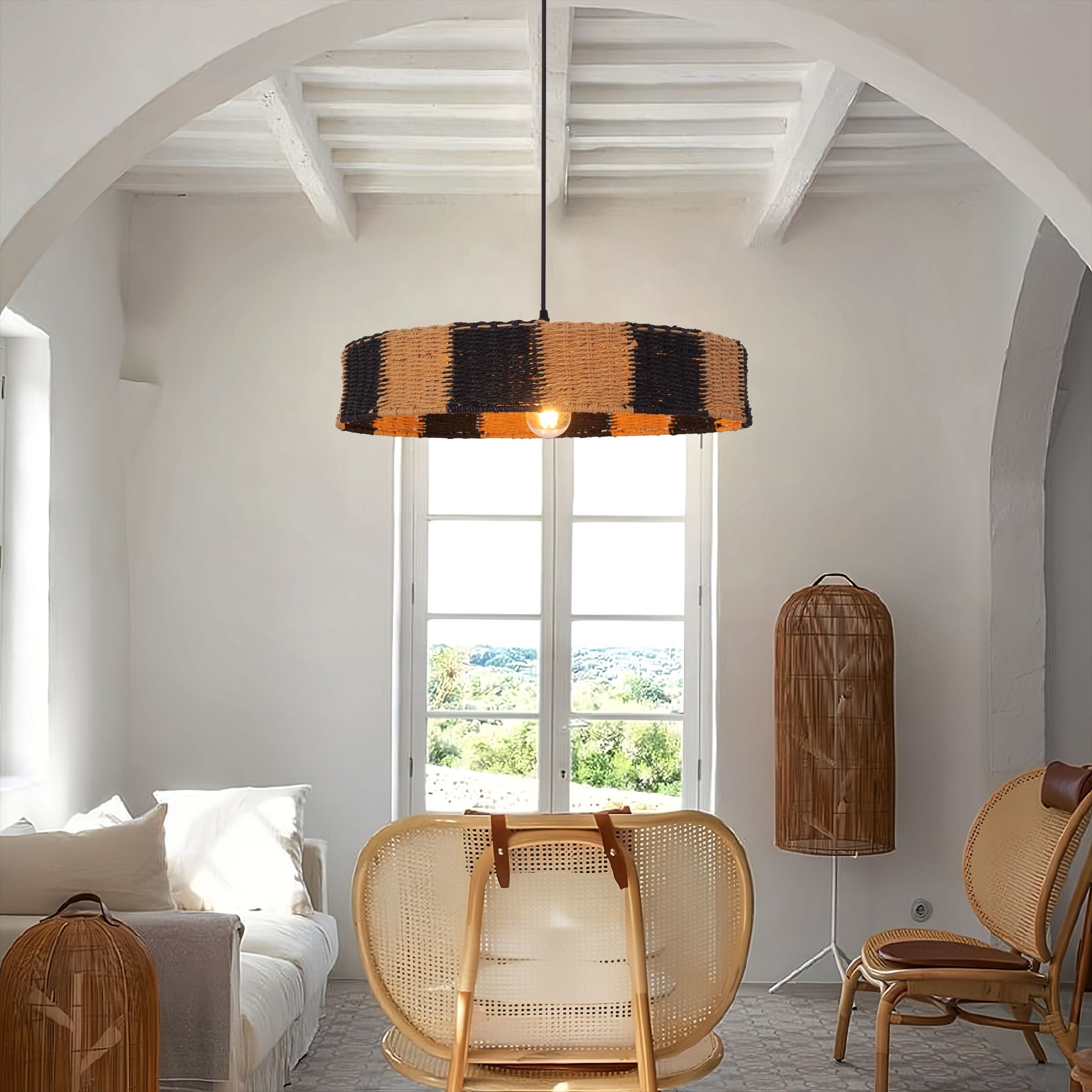 ‍Lightsin Handwoven Paper Rope Pendant Light for a Warm Modern Glow (100% off) Lightsin UK 1 Unit 