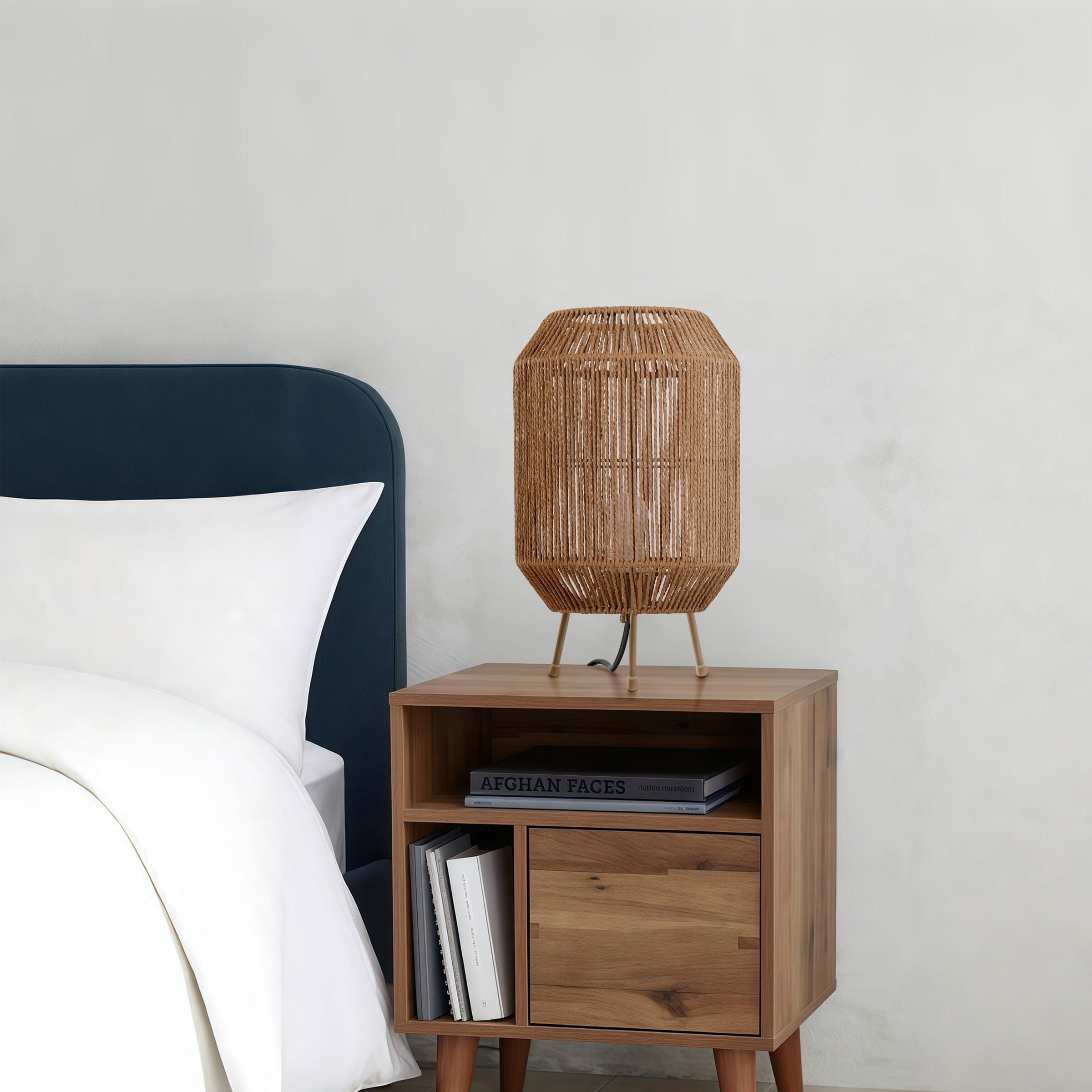 Lightsin Handcrafted Paper Rope Table Lamp Perfect for Living Rooms Lightsin UK 