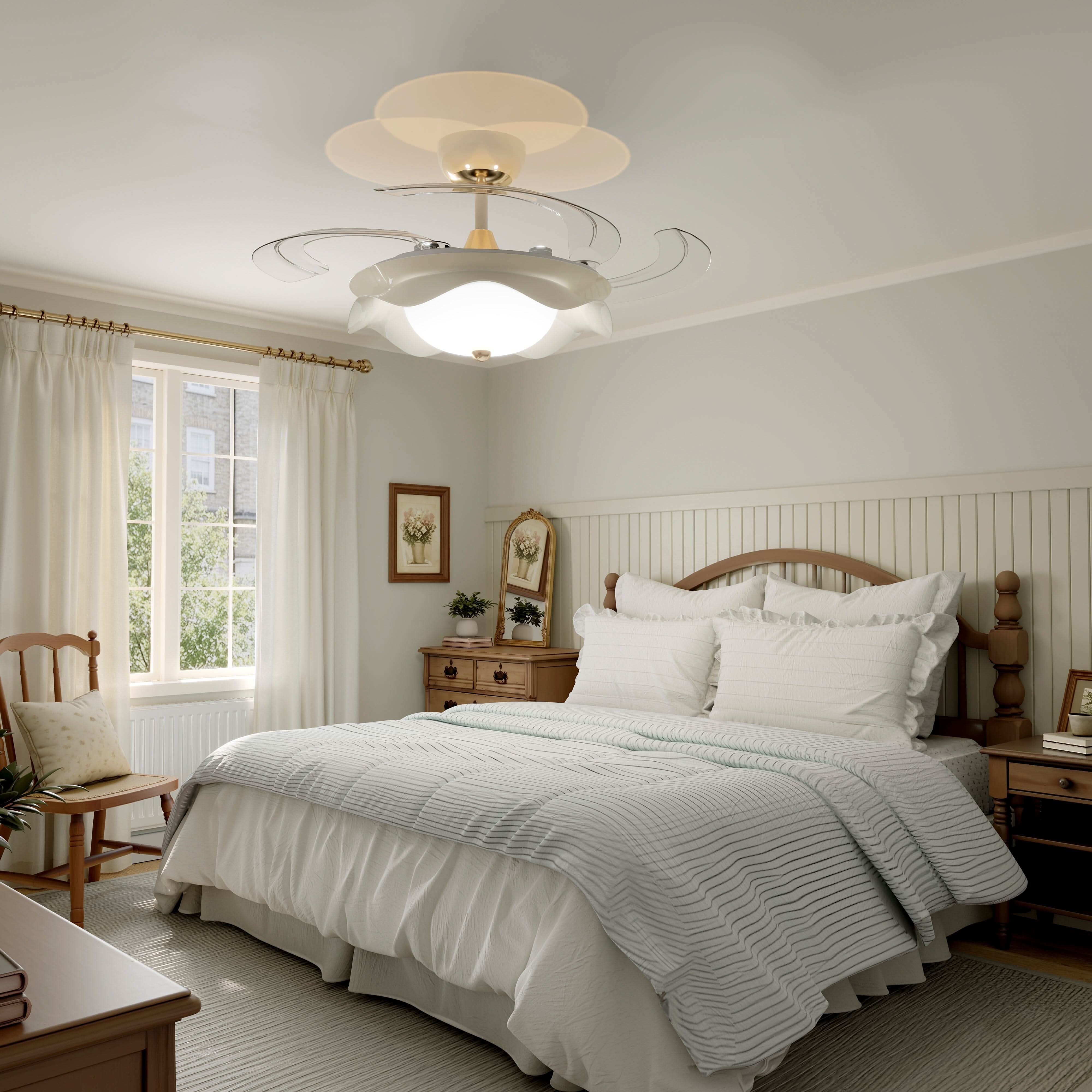 42 Inch Reversible LED Ceiling Fan Light with Remote Lightsin UK 