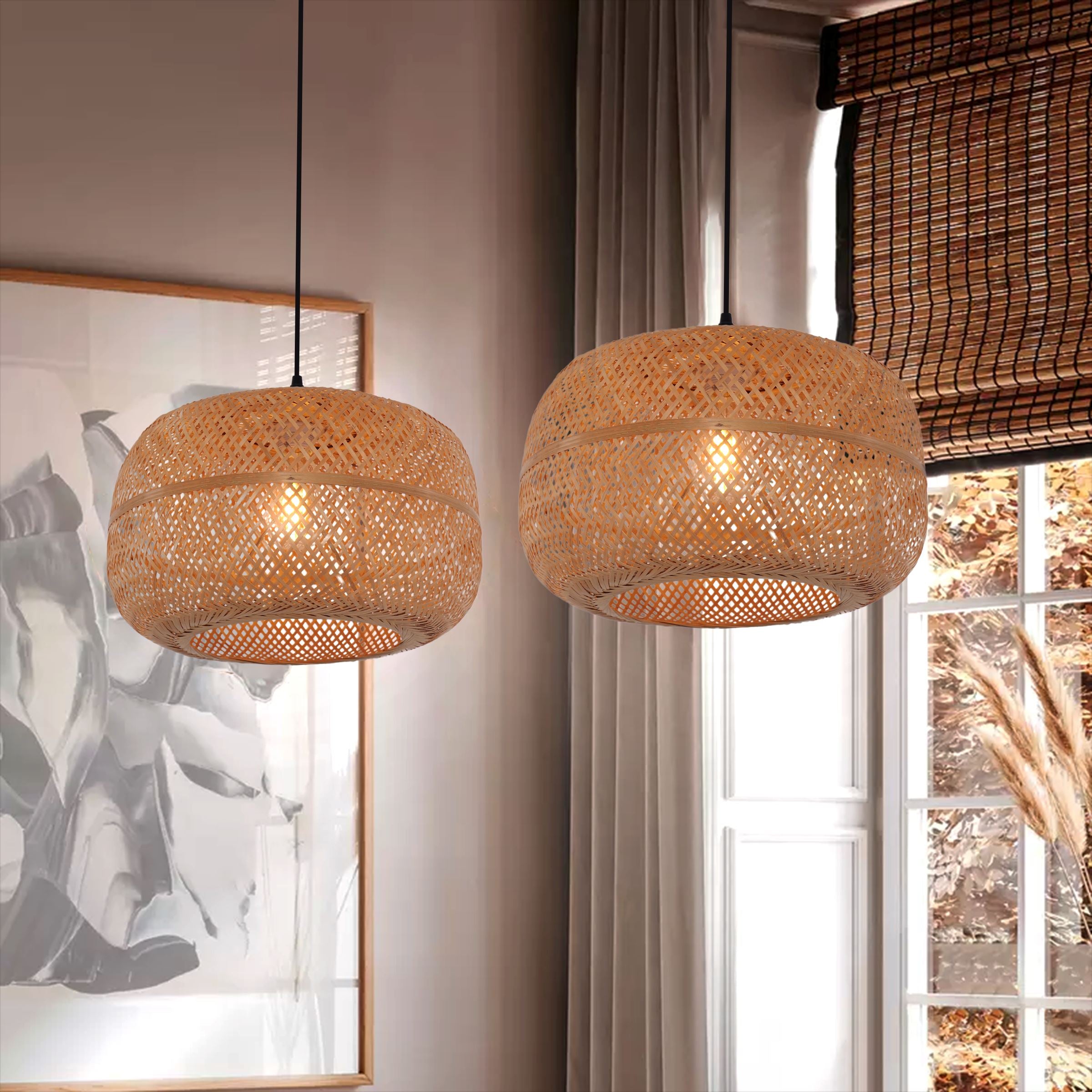 Lightsin Natural Bamboo Woven Pendant Light for Warm Ambient Spaces Lightsin UK 