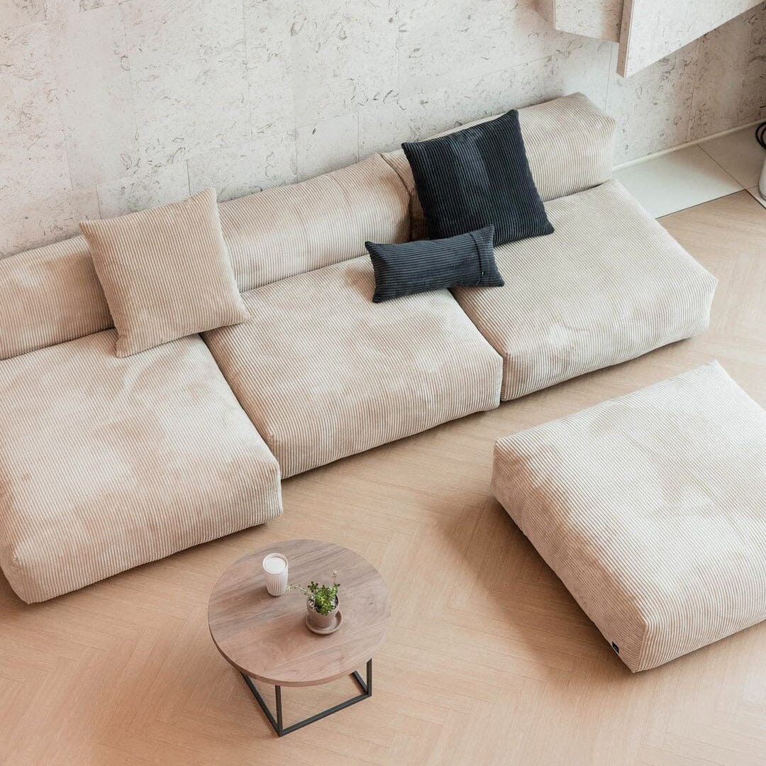 Cottonfy Corduroy Modular Wide Seat Chaise Sofa Block Living and Home 