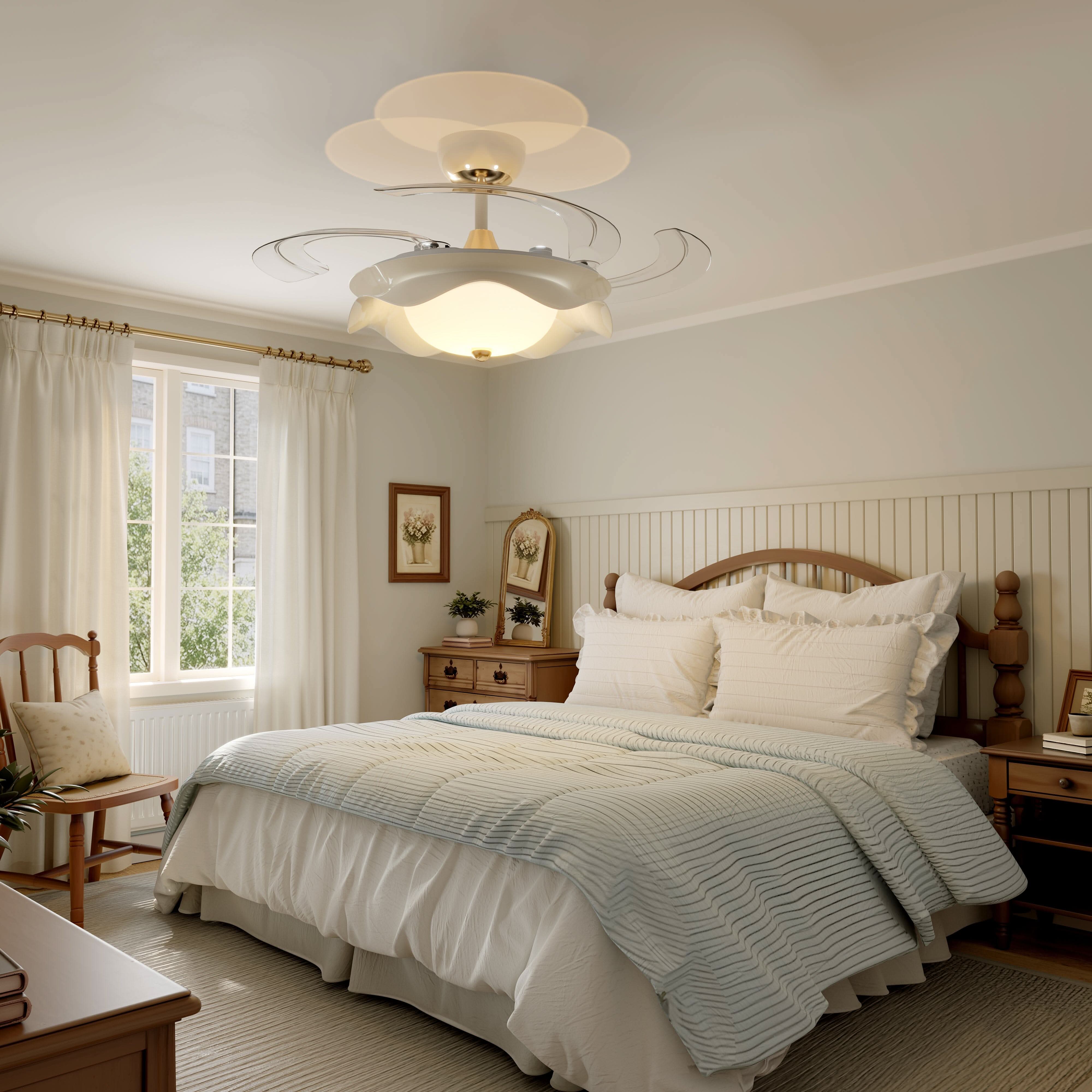 42 Inch Reversible LED Ceiling Fan Light with Remote Lightsin UK 