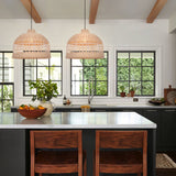 Lightsin Elegant Openwork Rattan Pendant Light with Lattice-Cut Design Lightsin UK In Stock 