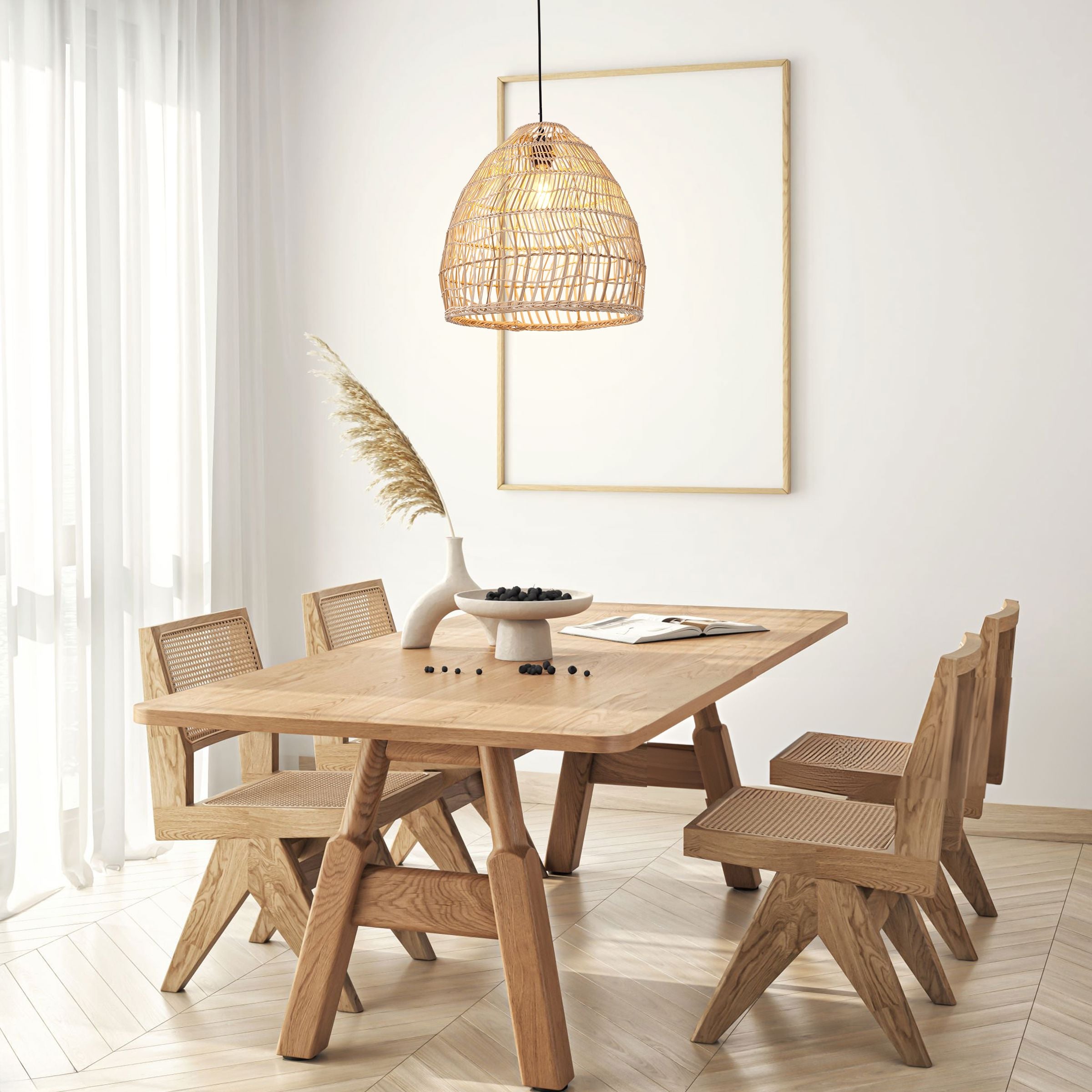 Lightsin Woven Rattan Dome Pendant Light for Rustic Interiors Lightsin UK 