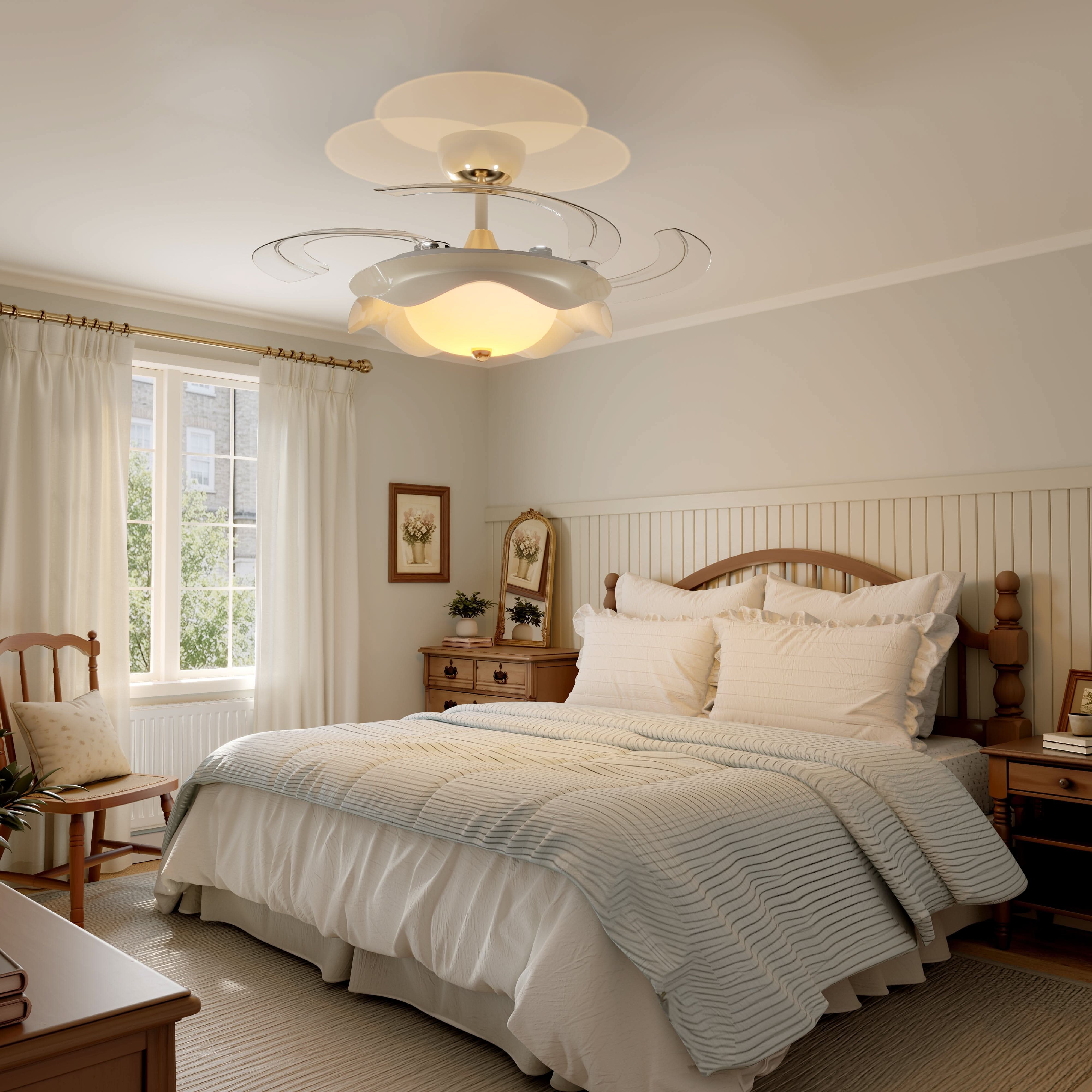42 Inch Reversible LED Ceiling Fan Light with Remote Lightsin UK 