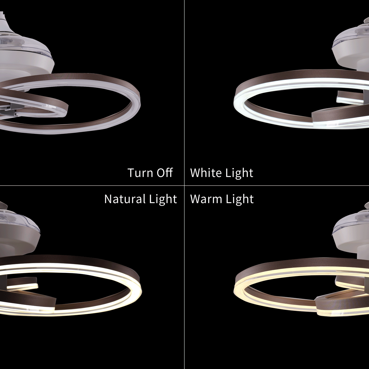 Lightsin Ceiling Fan with Light Quiet Copper Aluminum Fan Light with Remote Timer Control Lightsin UK 