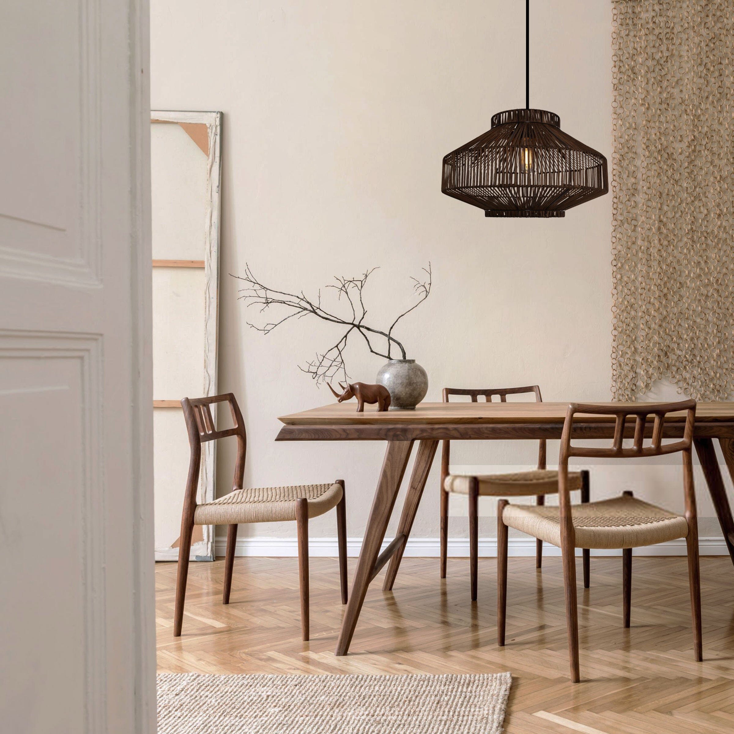 Lightsin Rattan Pendant Light for Modern Boho Interiors Perfect for Kitchen Pendant Lighting and Living Spaces Lightsin UK 