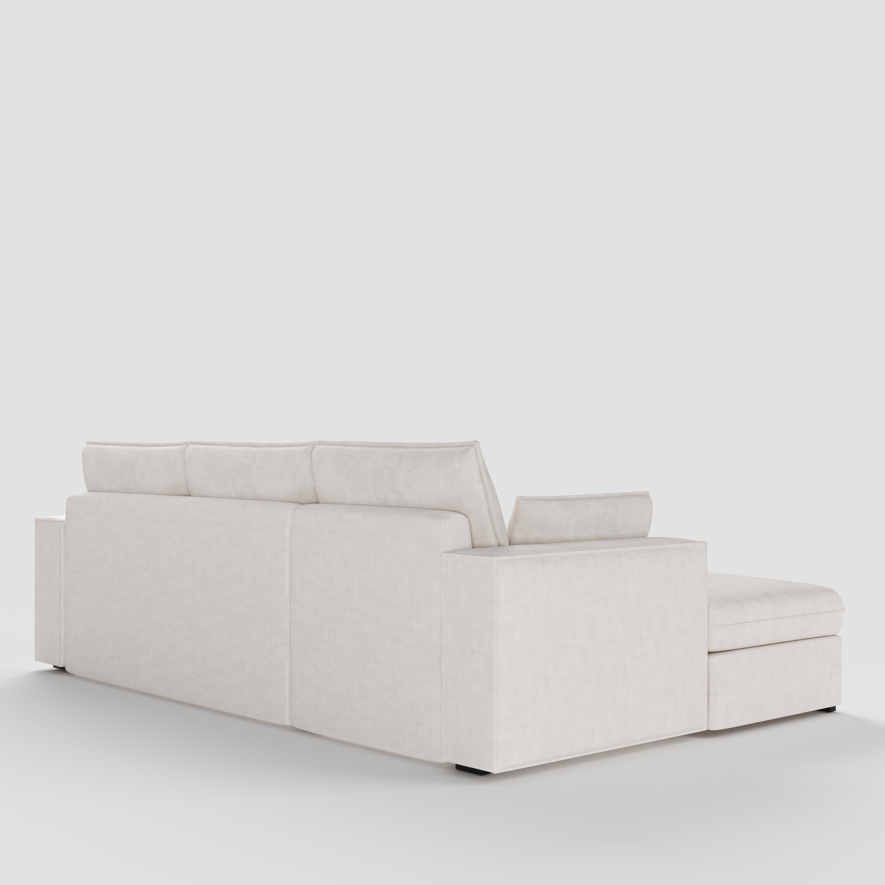 Cottonfy Creamy Tofu Block Pullout Sofa Bed with Storage Cottonfy UK 