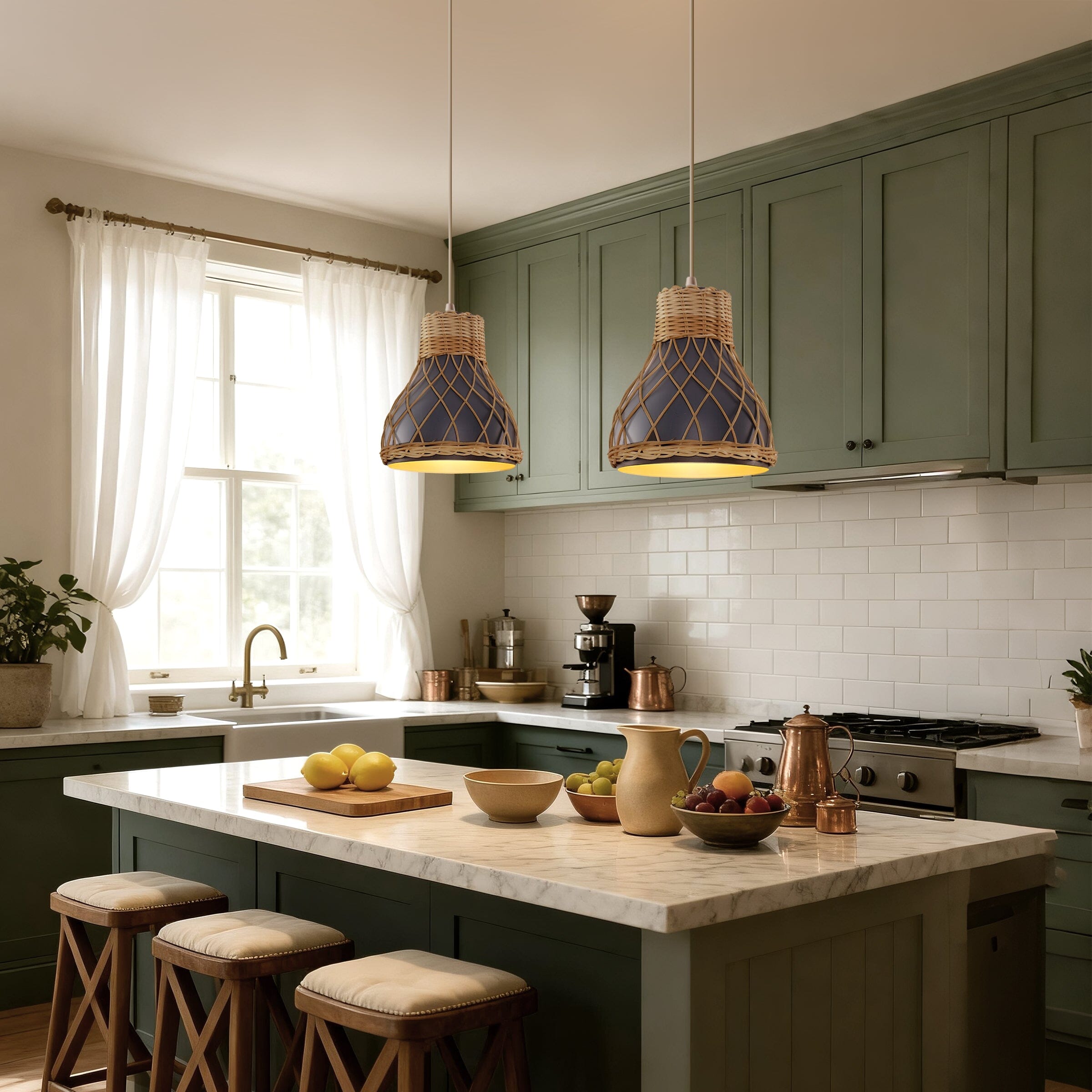 Lightsin Modern Rattan Pendant Light Available in Grey, Pink, and White Lightsin UK 