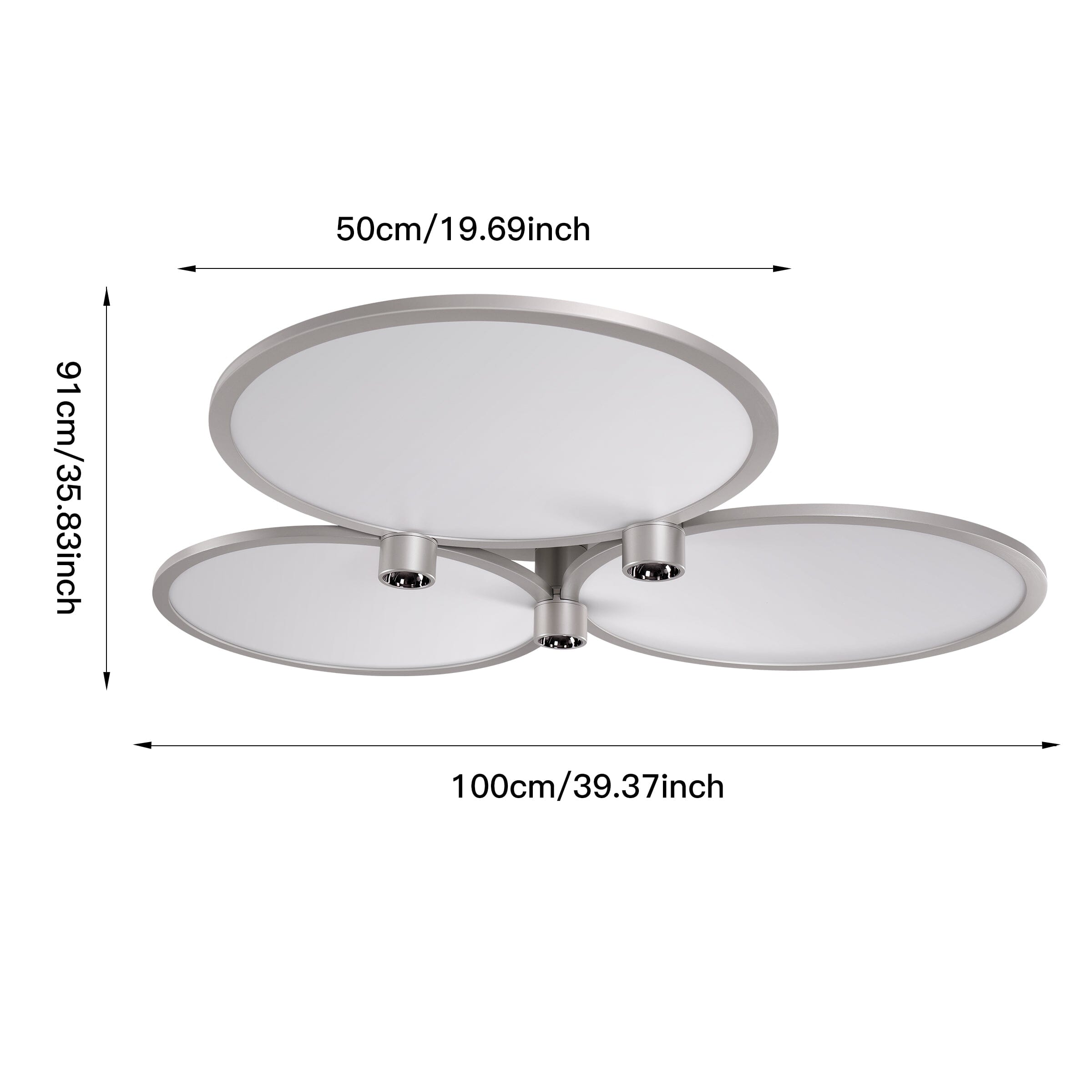 Lightsin Modern Three-Disk Silver/Gold Full Spectrum Ceiling Light Lightsin UK 