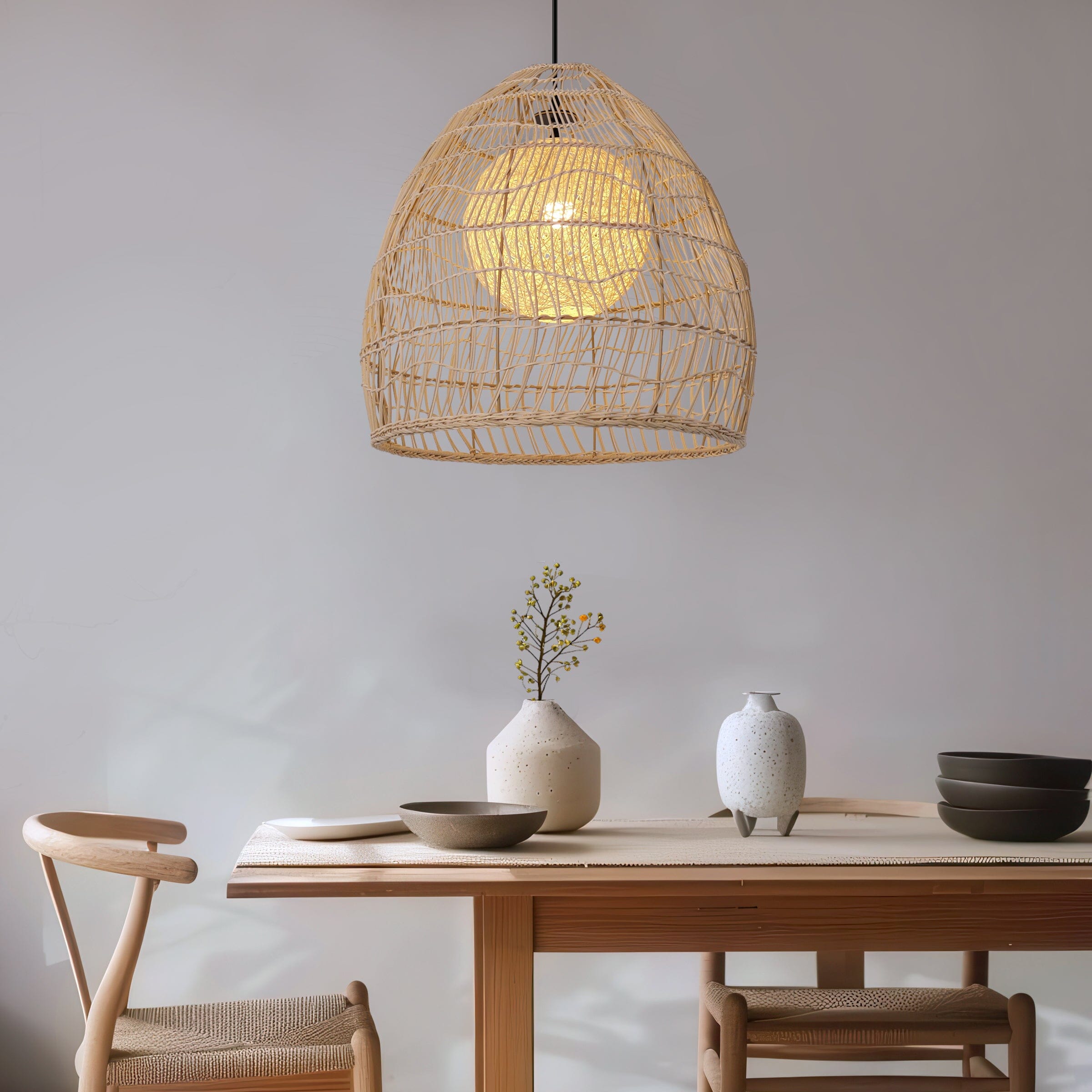 Lightsin Rattan Art Pendant Light Hanging Decor Rustic Style(Version A) Lightsin UK 