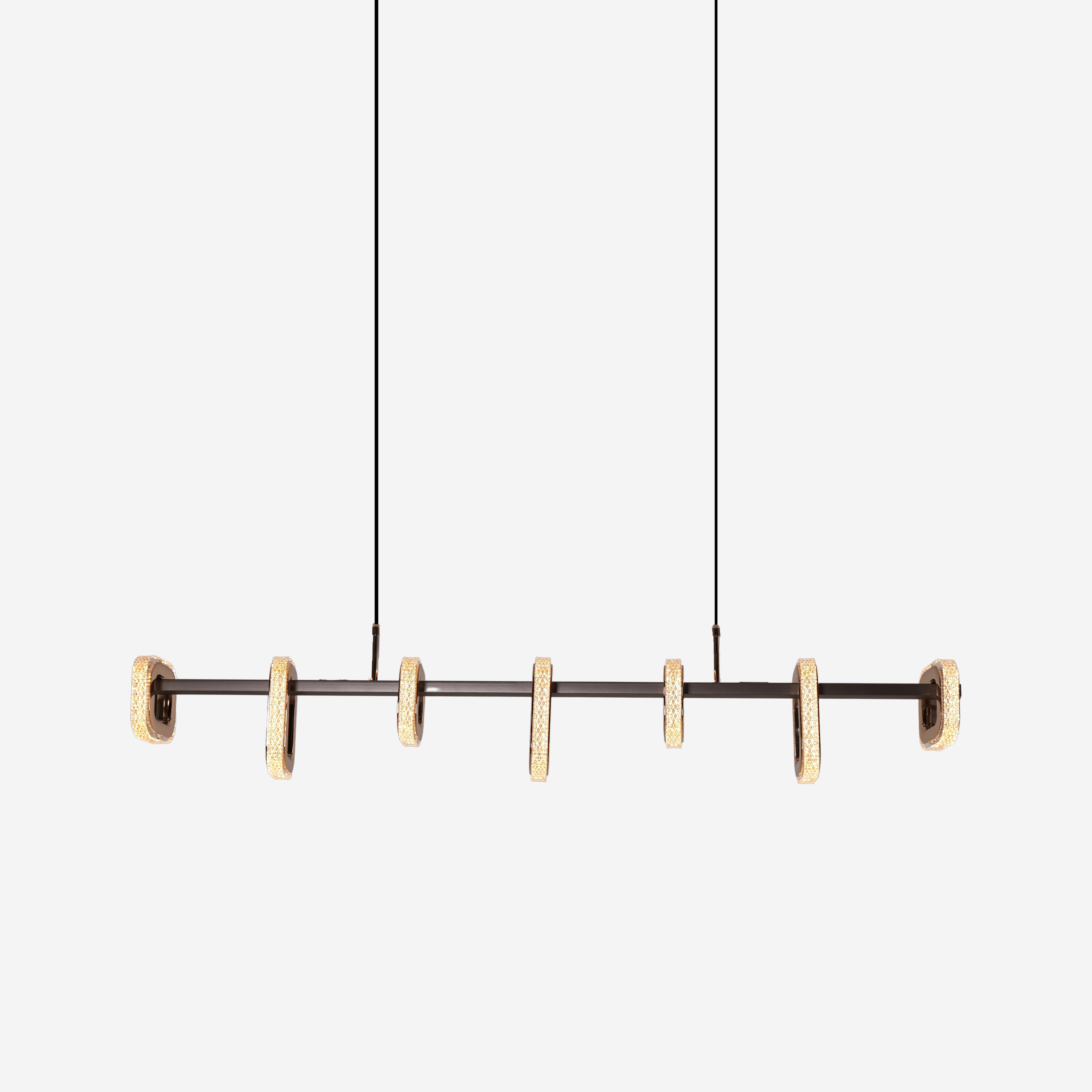 Lightsin Gold Linear LED Pendant Light with Acrylic Shades Lightsin UK 
