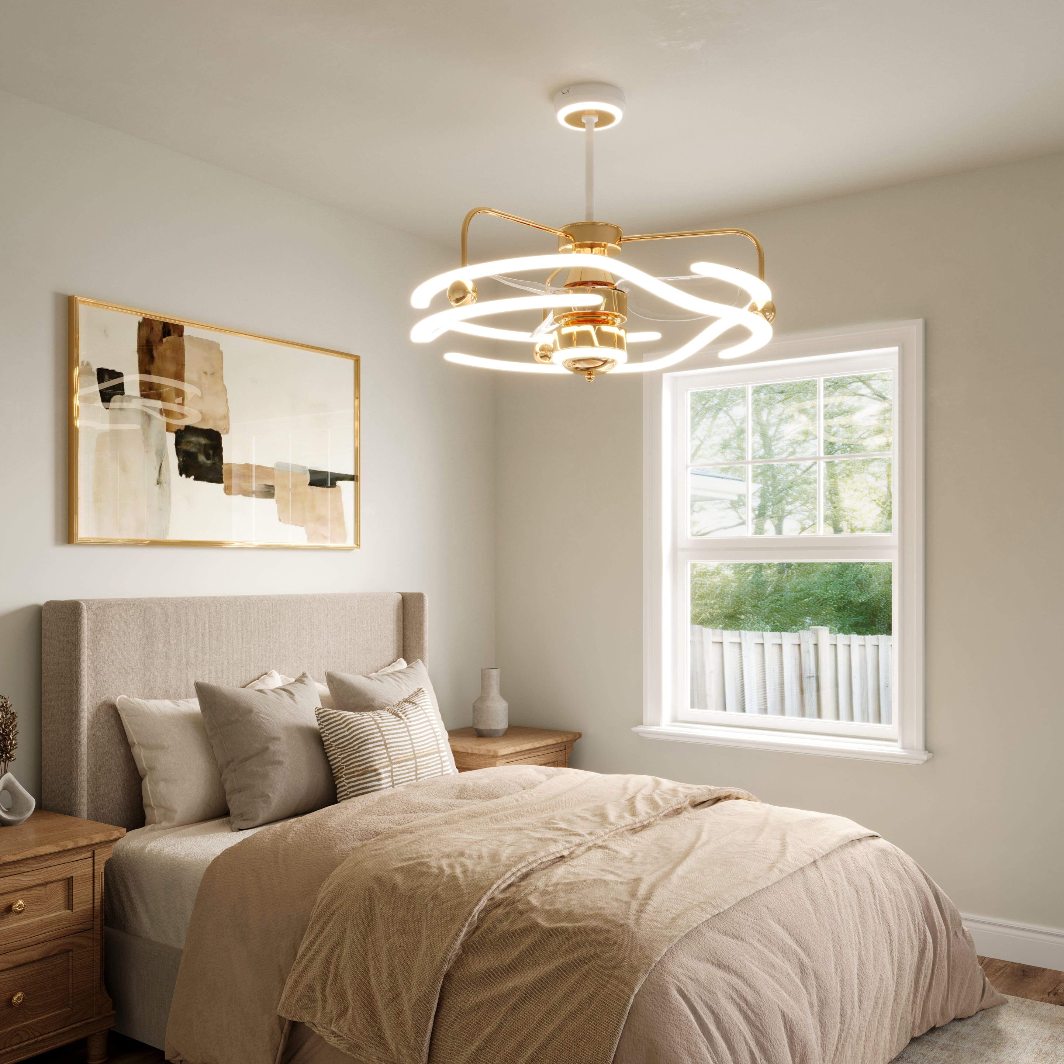 Lightsin Modern Ceiling Fan Light with Remote Control Low-Noise Adjustable Fan Light Lightsin UK 