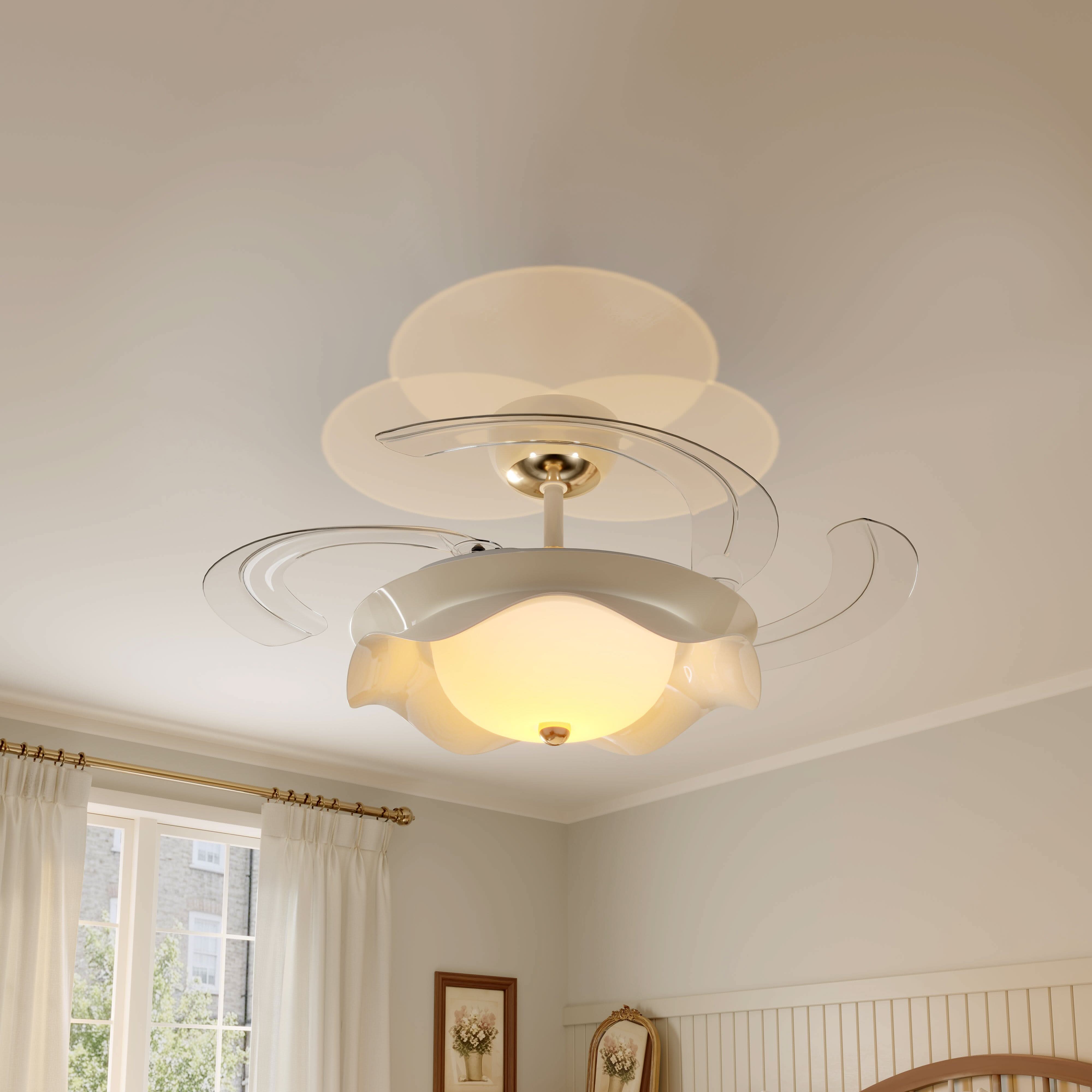 42 Inch Reversible LED Ceiling Fan Light with Remote Lightsin UK White Pre-Order 