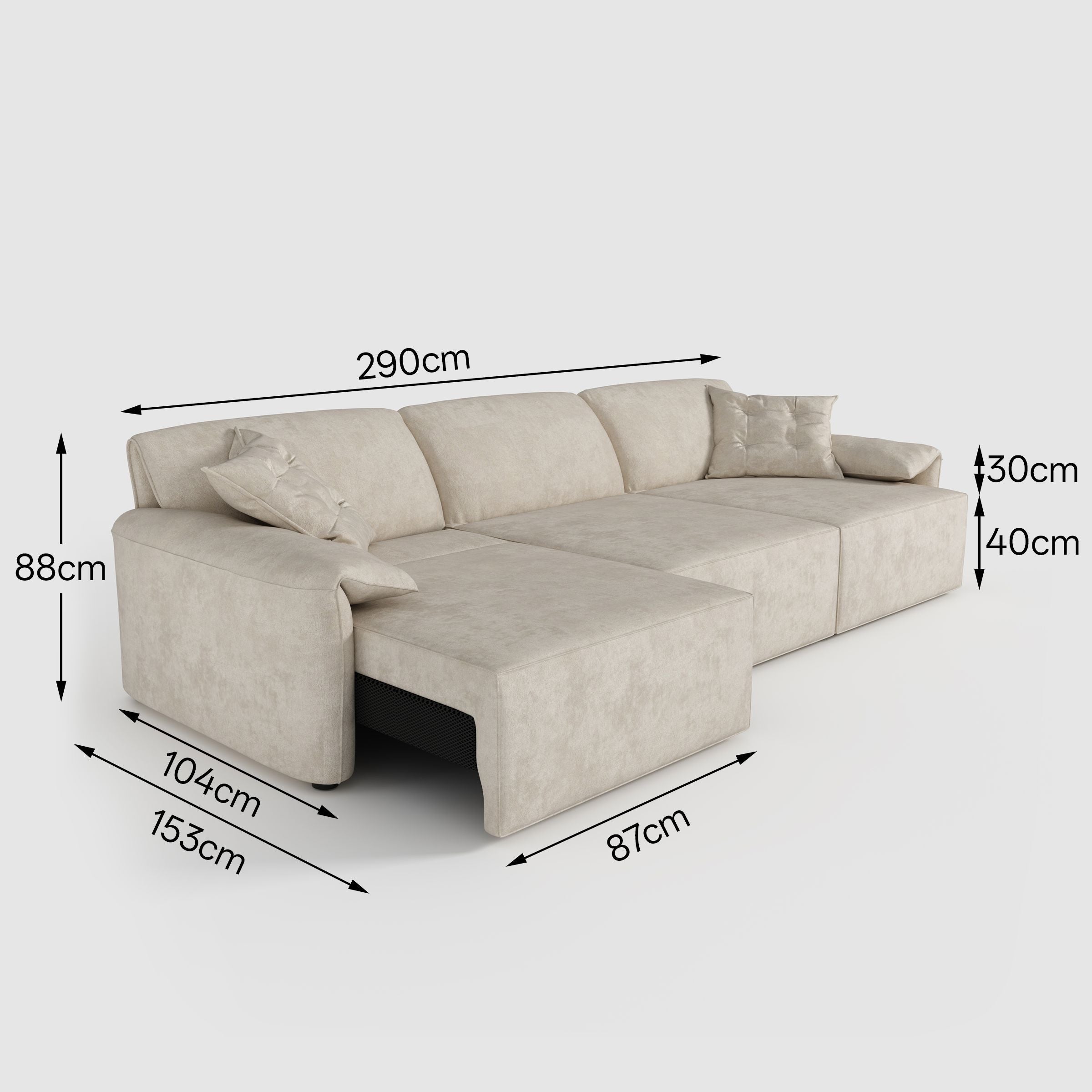 Cottonfy Convenient Remote Control Modular Chaise Sofa Bed June 25 Sale Living and Home 