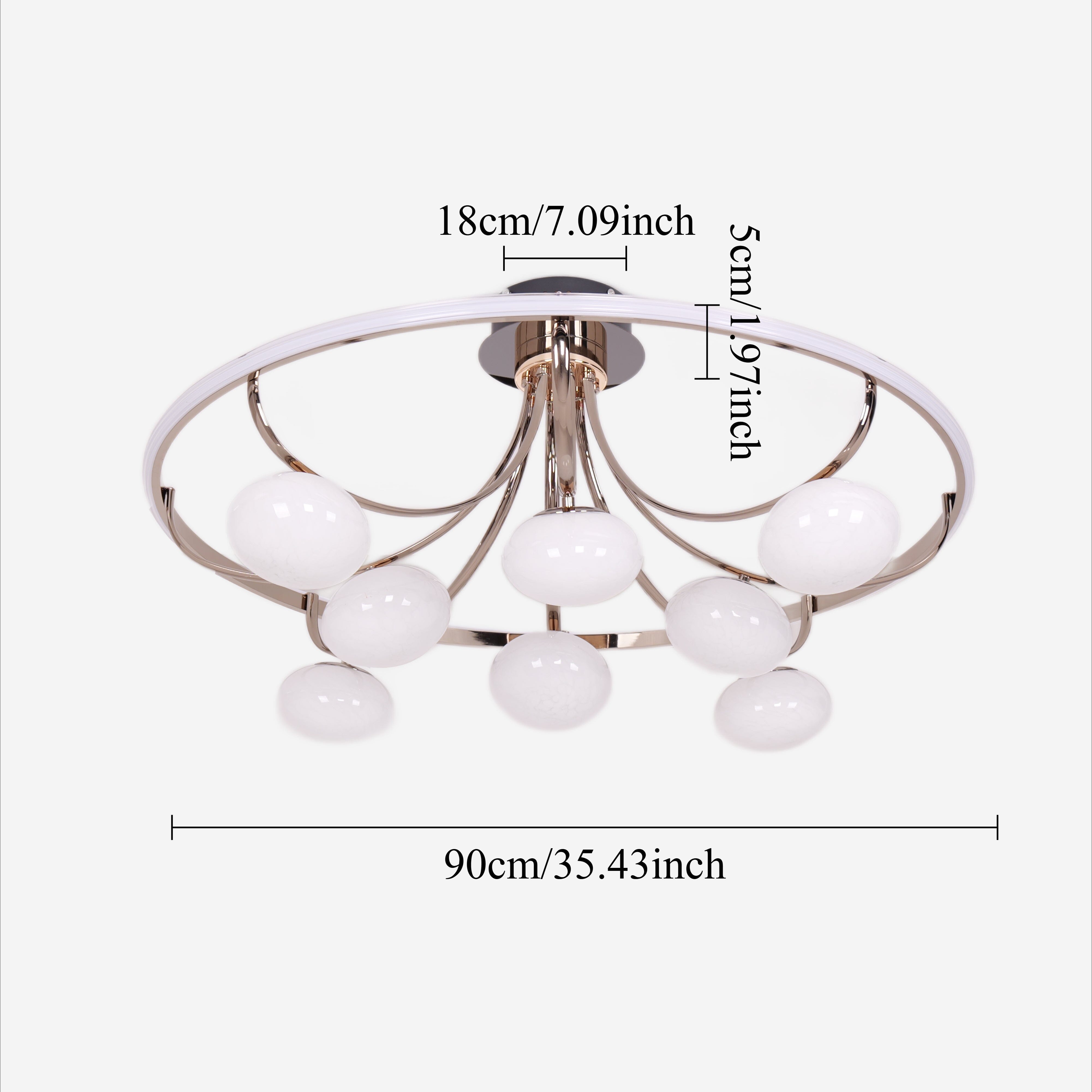Lightsin Contemporary Iron Aluminum LED Ceiling Light with Marble Glass Lightsin UK 