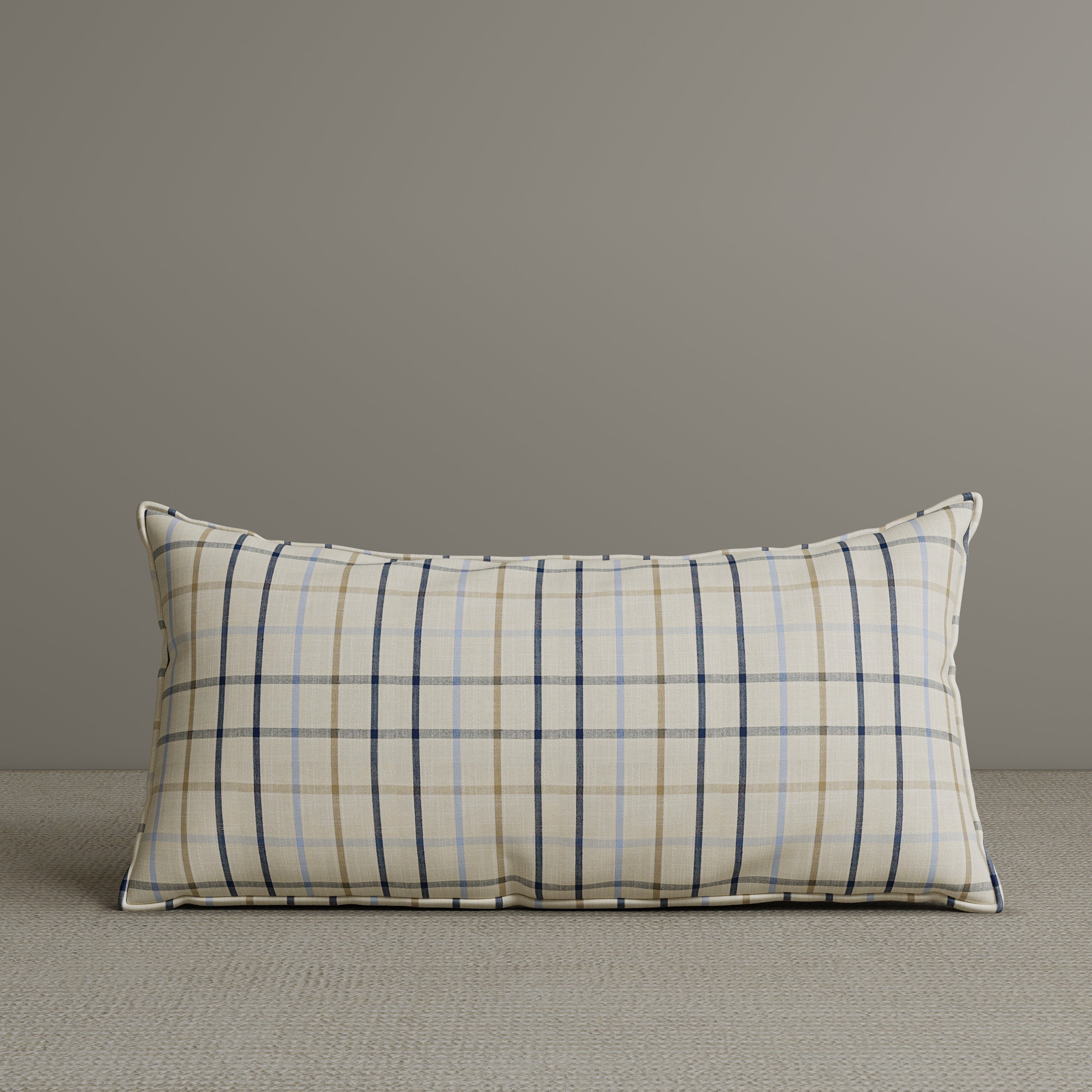 ‍Exclusive Waist Cushion in Light Blue Checkered Cotton Linen, 56*27*12 CM (100% off) Cottonfy UK 1 PC In Stock 