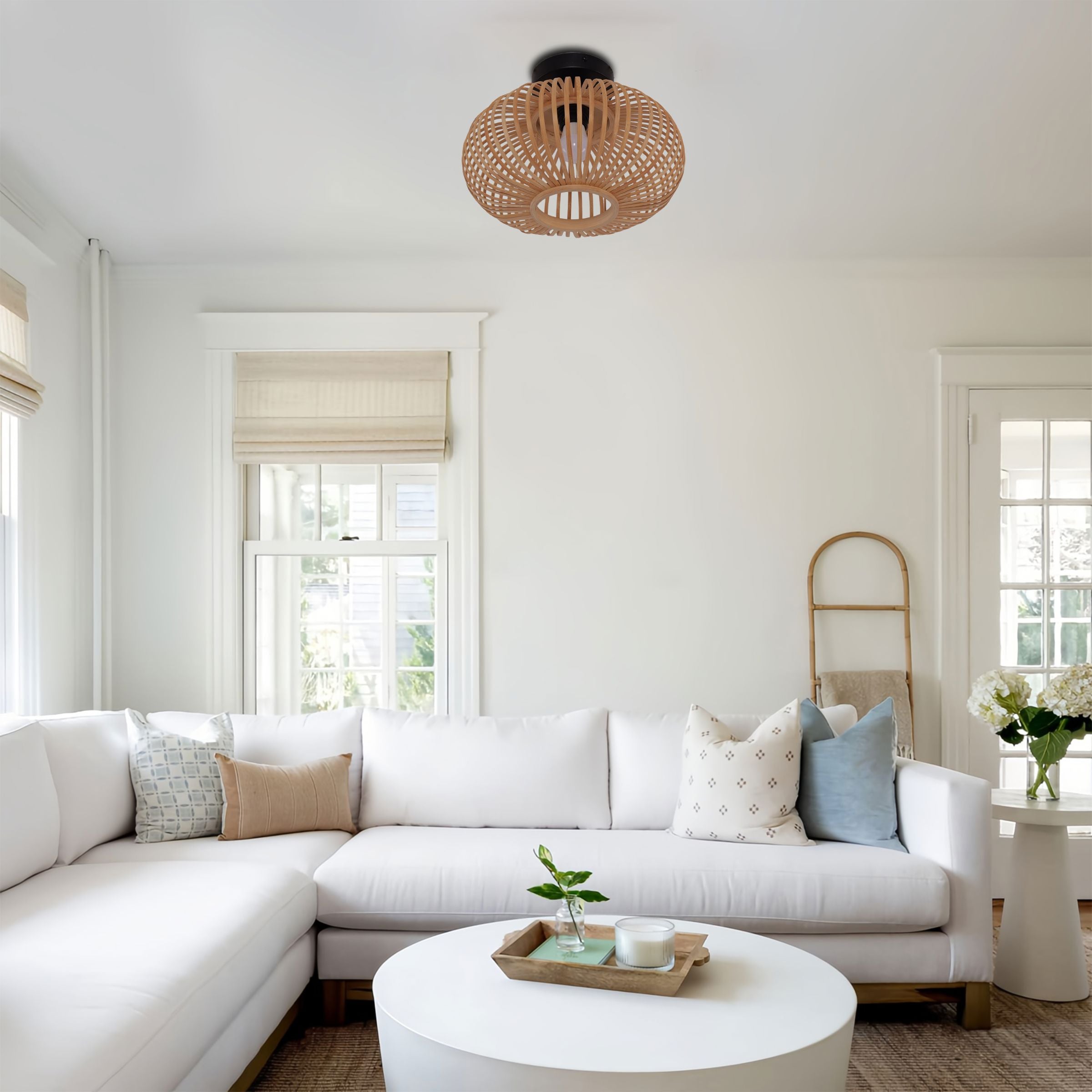 Lightsin Highly Cost-Effective Natural Woven Bamboo Wall Lamp Lightsin UK 
