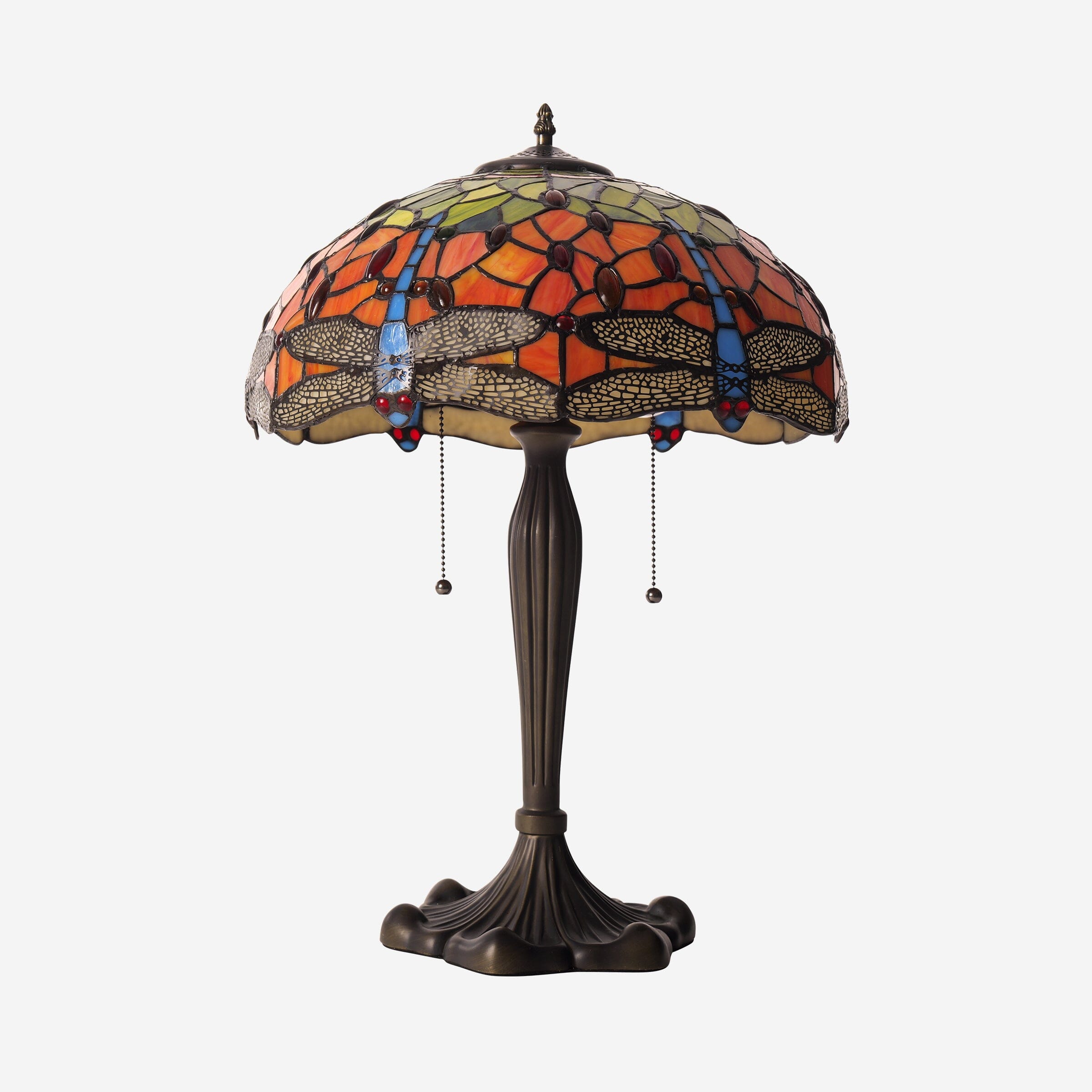 Lightsin Tiffany Table Lamp | Handcrafted Stained Glass Dragonfly Series Blue Dragonfly Lightsin UK 