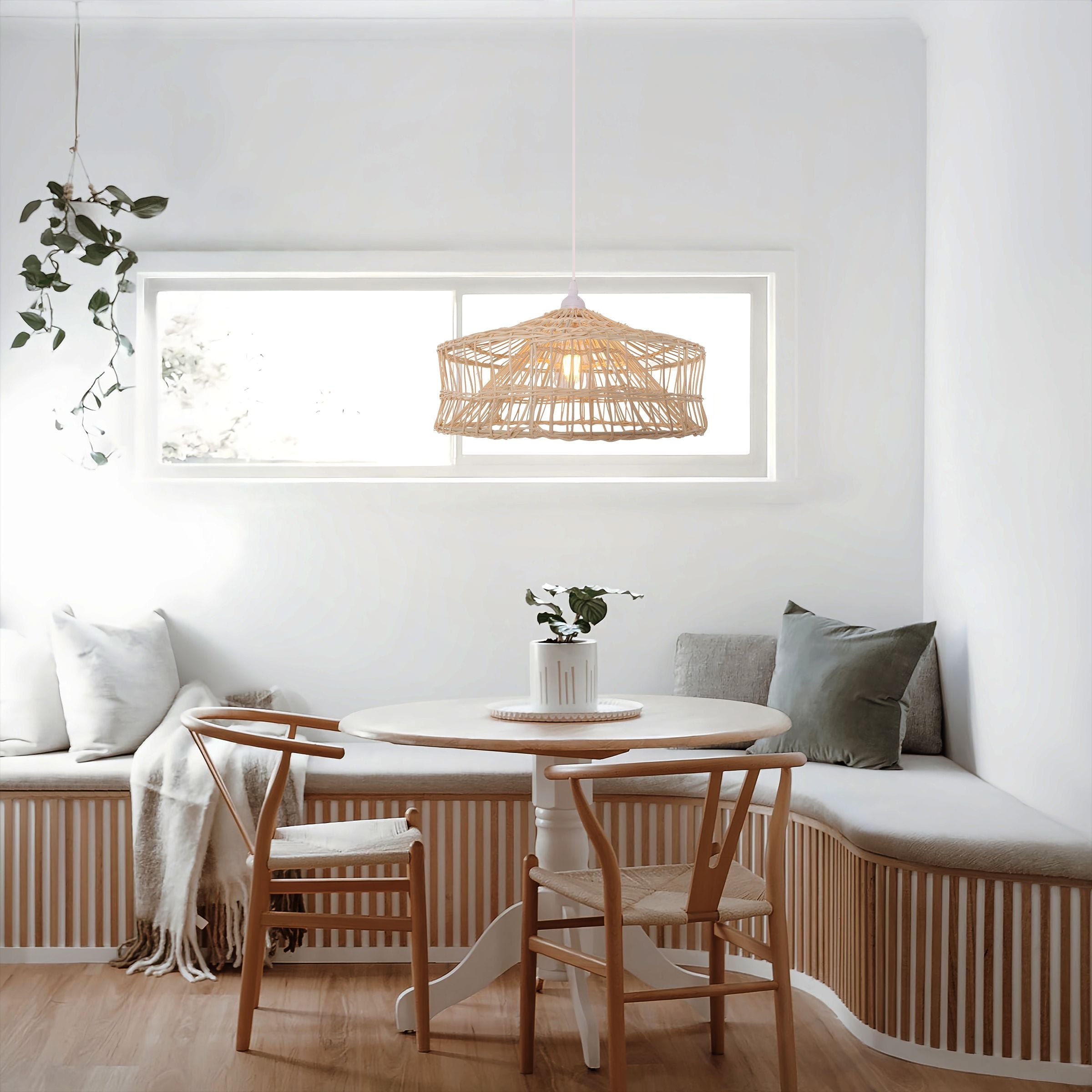 Lightsin NestLine Handwoven Shallow Pendant Lamp Lightsin UK 