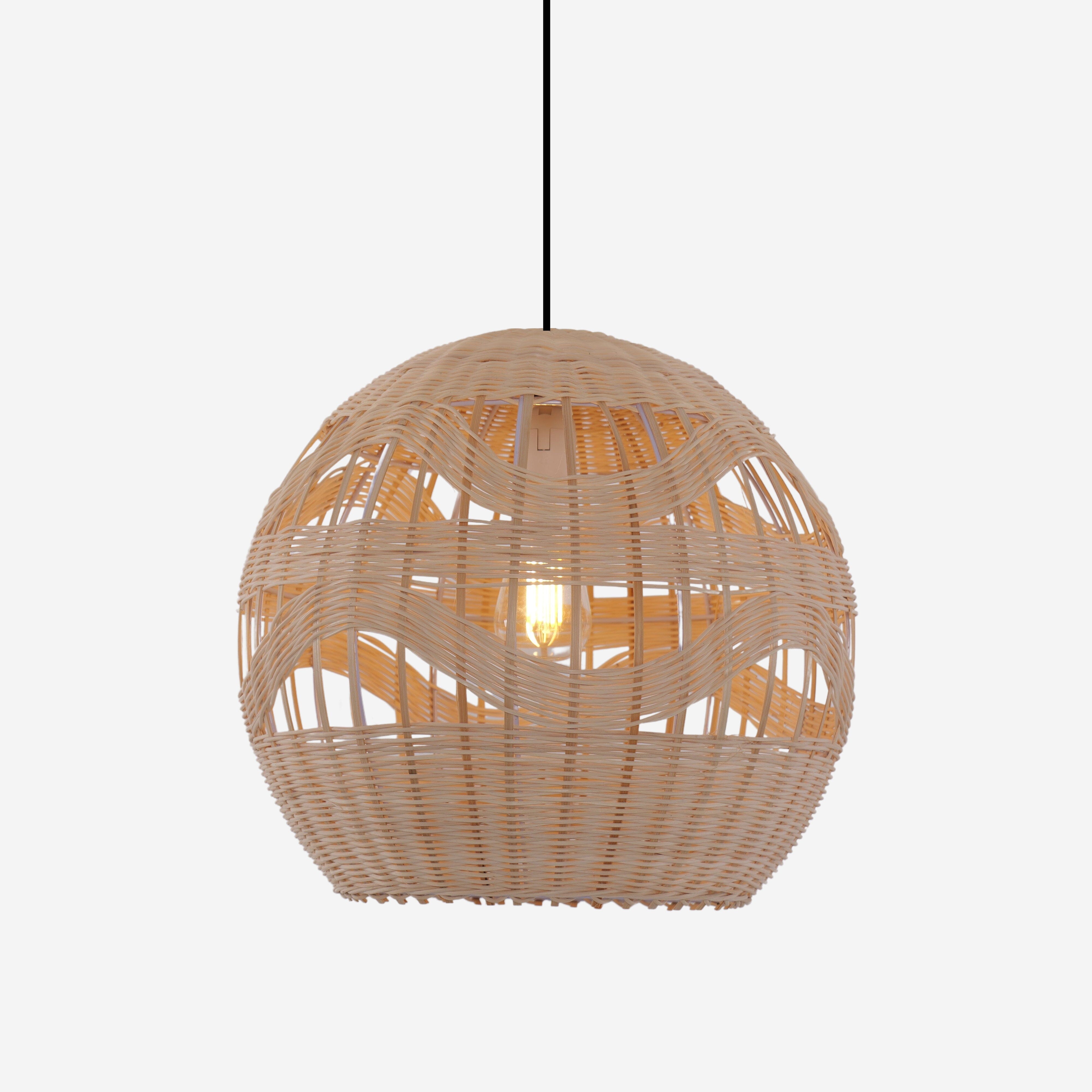 Lightsin Boho-Chic Handcrafted Rattan Pendant Light with Warm Ambient Glow Lightsin UK 