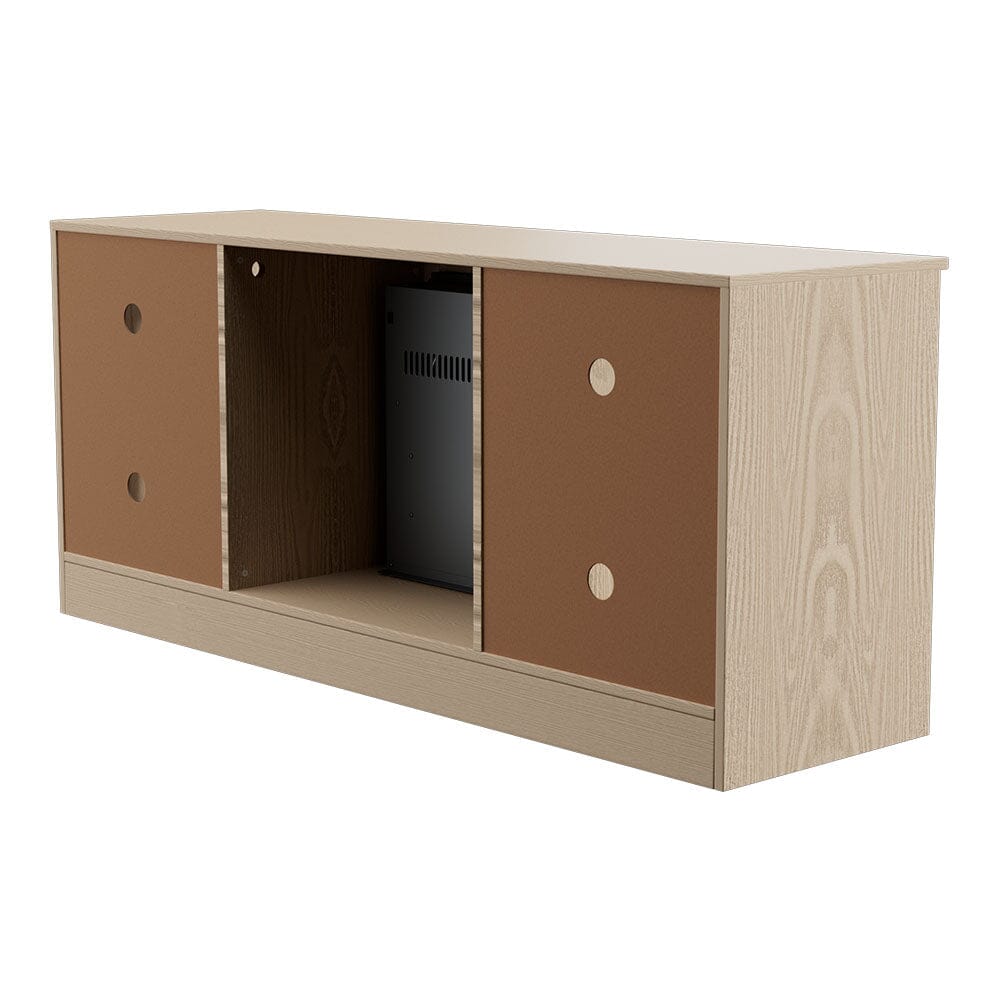 Wood Grain Fireplace Cabinet with 18inch Electric Fire | Touchscreen-enabled & remote-controlled Living and Home 