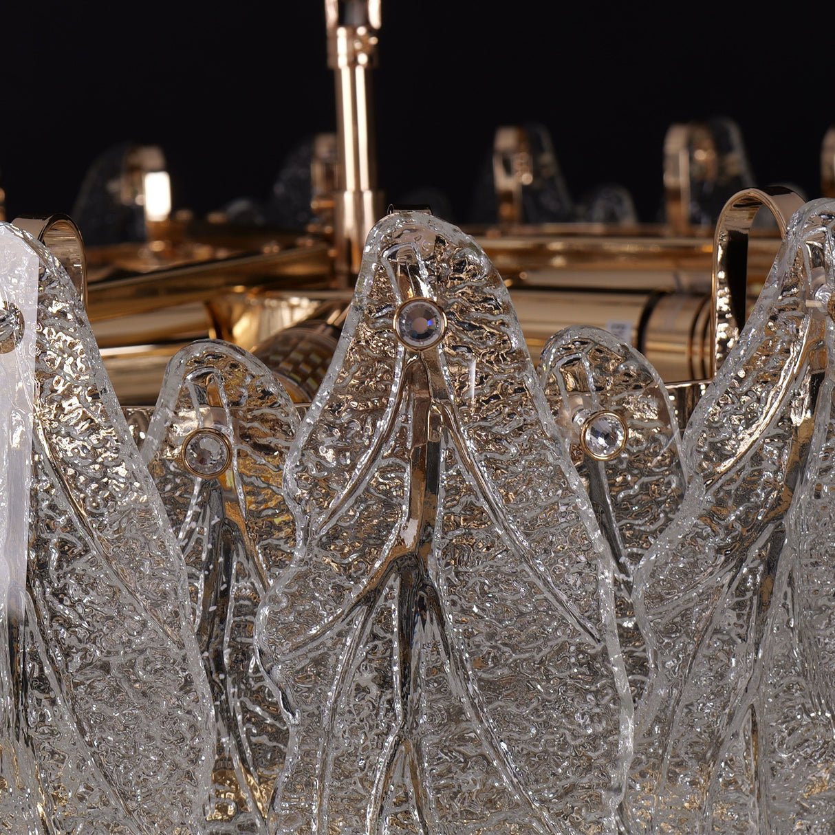 Lightsin Champagne Gold Crystal Leaf Chandelier Lightsin UK 