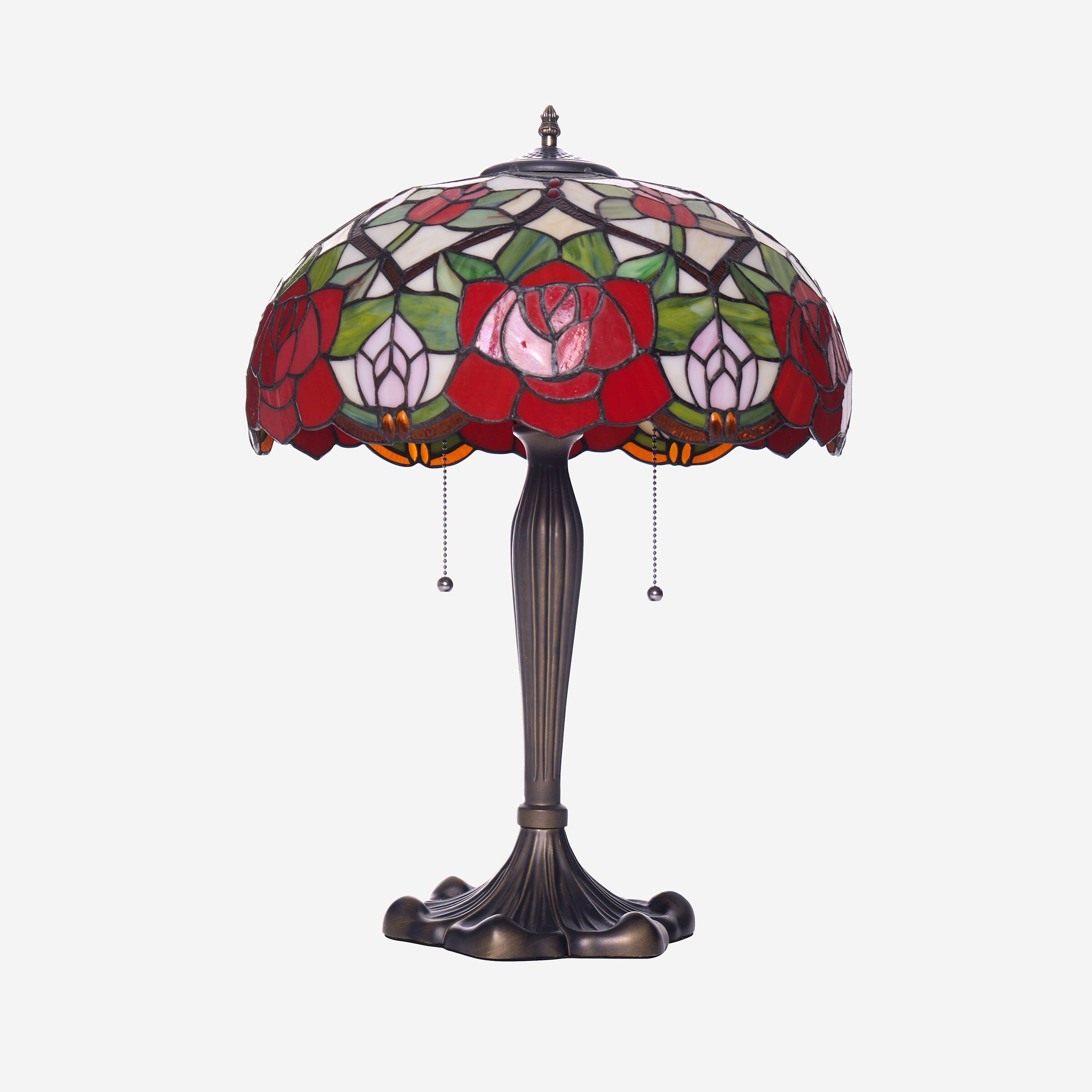 Lightsin Tiffany Table Lamp | Handcrafted Stained Glass Rose Series Lightsin UK 