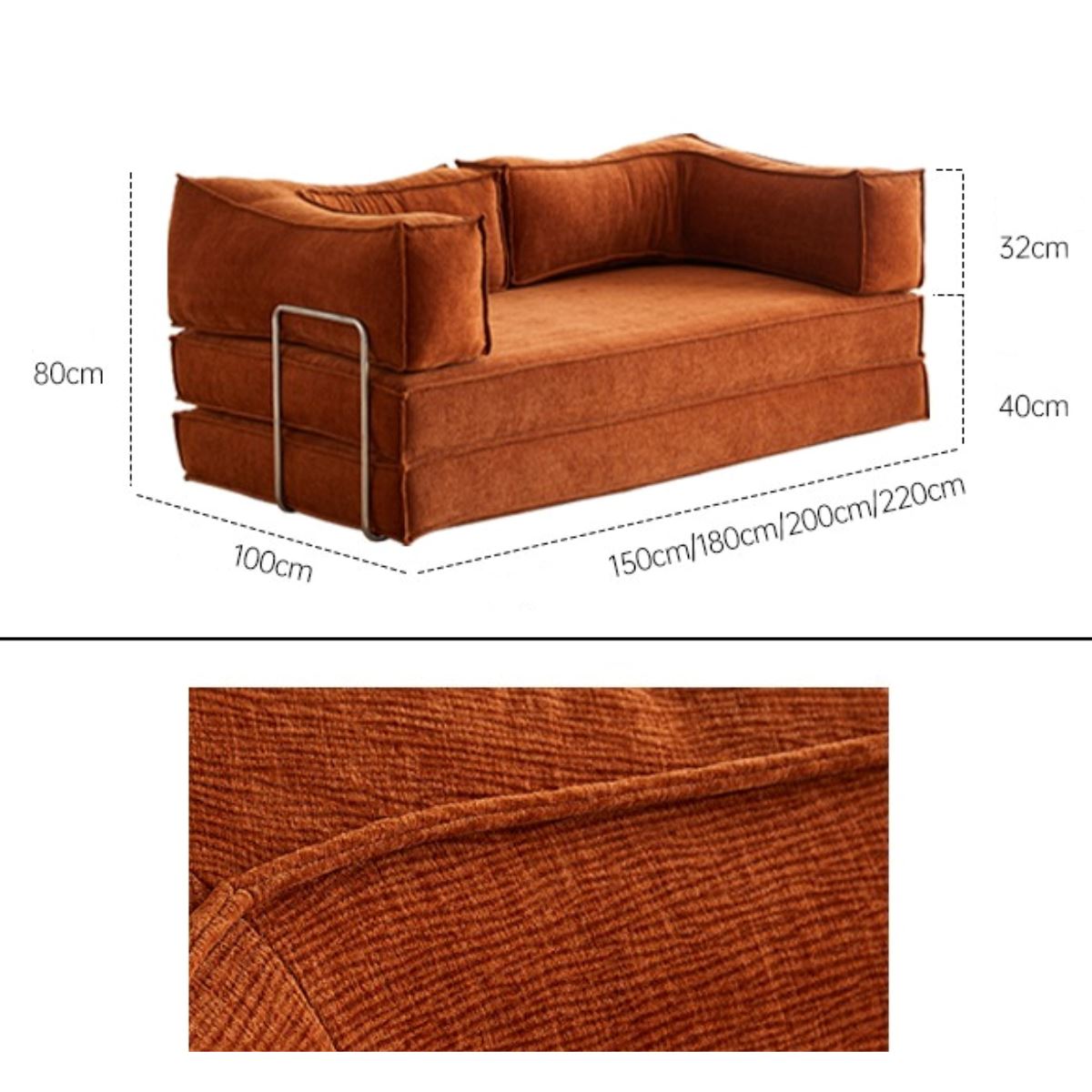 Cottonfy Velvet Modular Curved Armrests Detachable Sofa Bed Cottonfy UK 