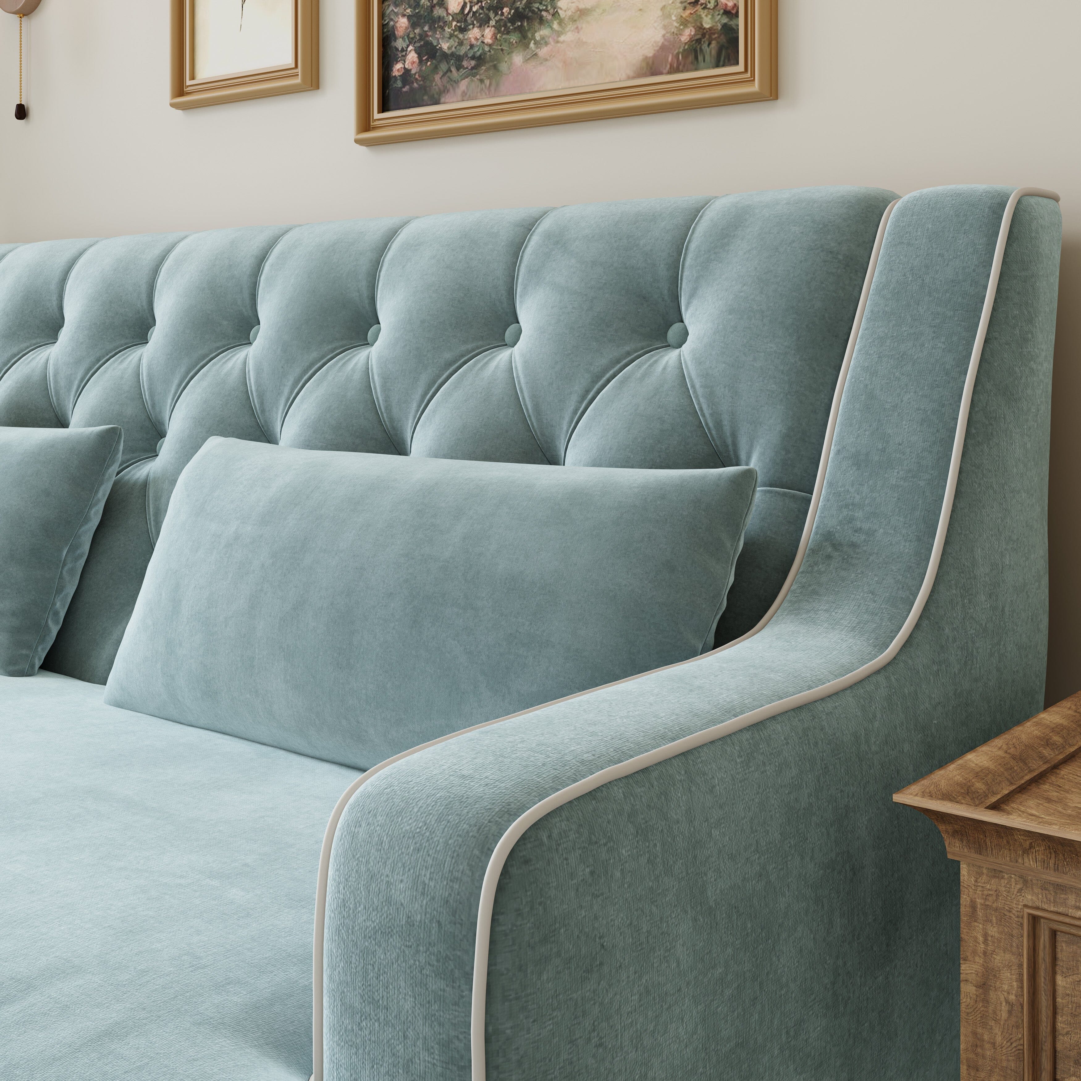 Cottonfy country fringe skirt sofa in cottagecore living room UK