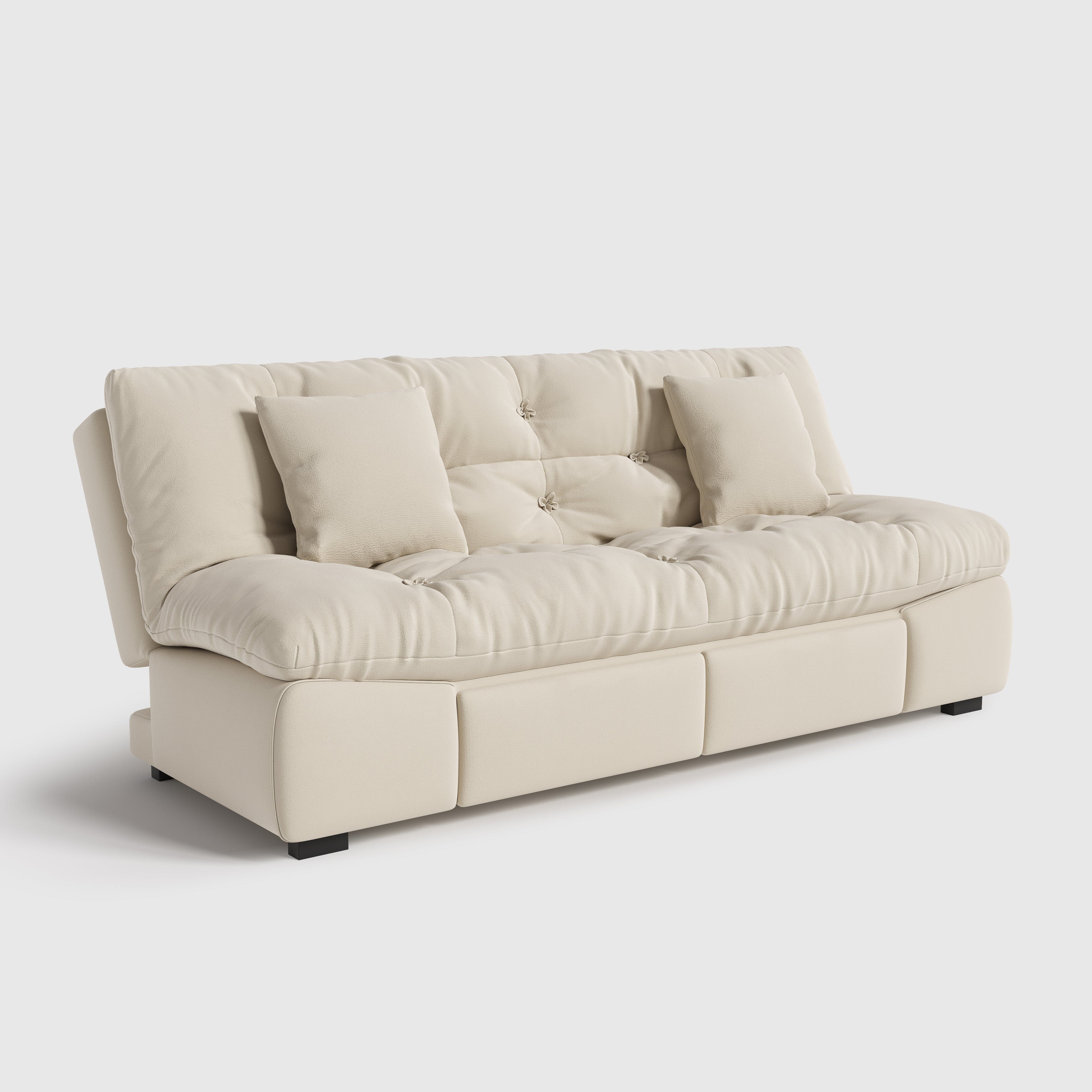 Cottonfy Upgrade Cream Cloud Double Folding Sofa Bed with Storage Cottonfy UK 