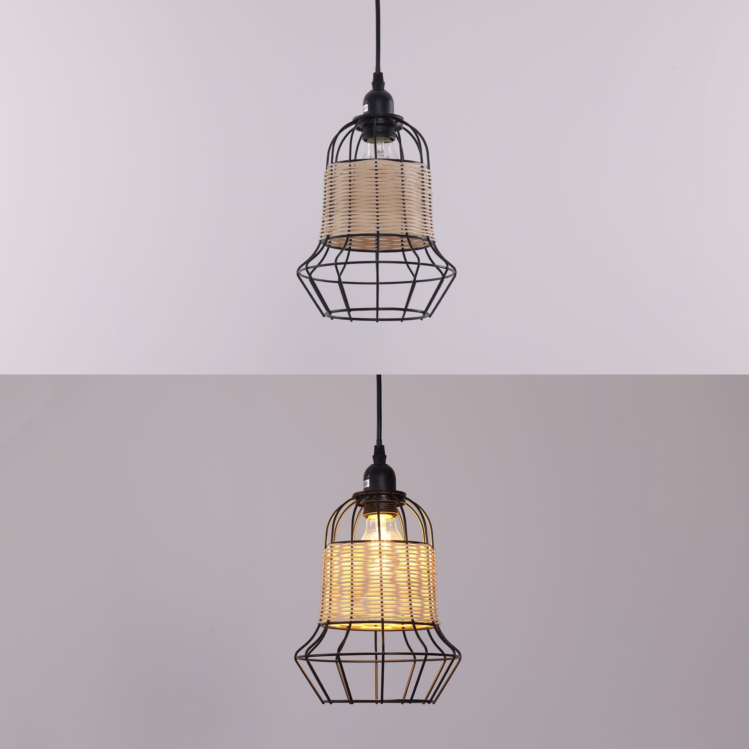 Lightsin Basket-Inspired Bar Pendant Light Natural Rattan Pendant Lighting Lightsin UK 