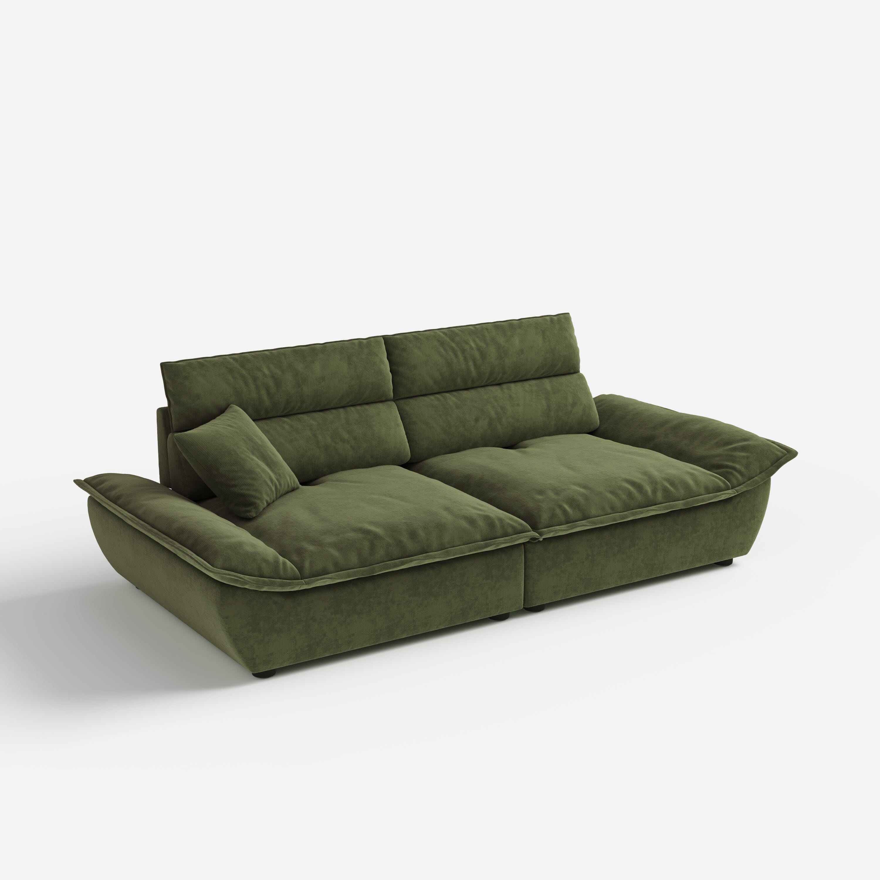 Cottonfy Adjustable Backrest Sailboat Corduroy Sofa Green Cottonfy UK 