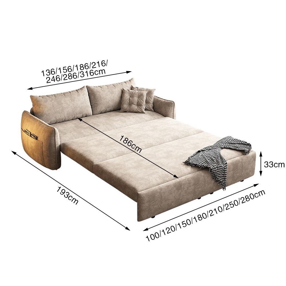 Upgrade Adjustable Multifunctional 3 Seater Sofa Bed with Storage Space Living and Home 