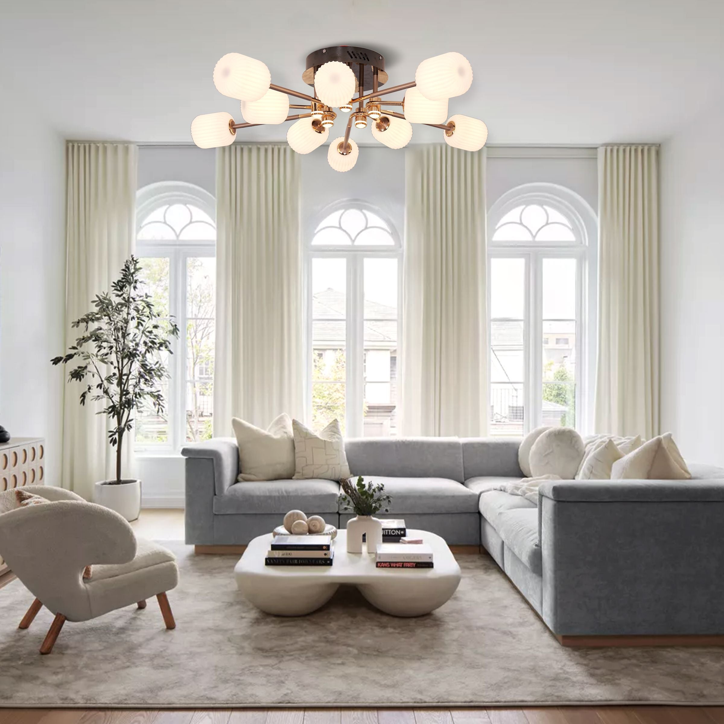 Lightsin Modern LED Tri-Color Changing Iron and Acrylic Ceiling