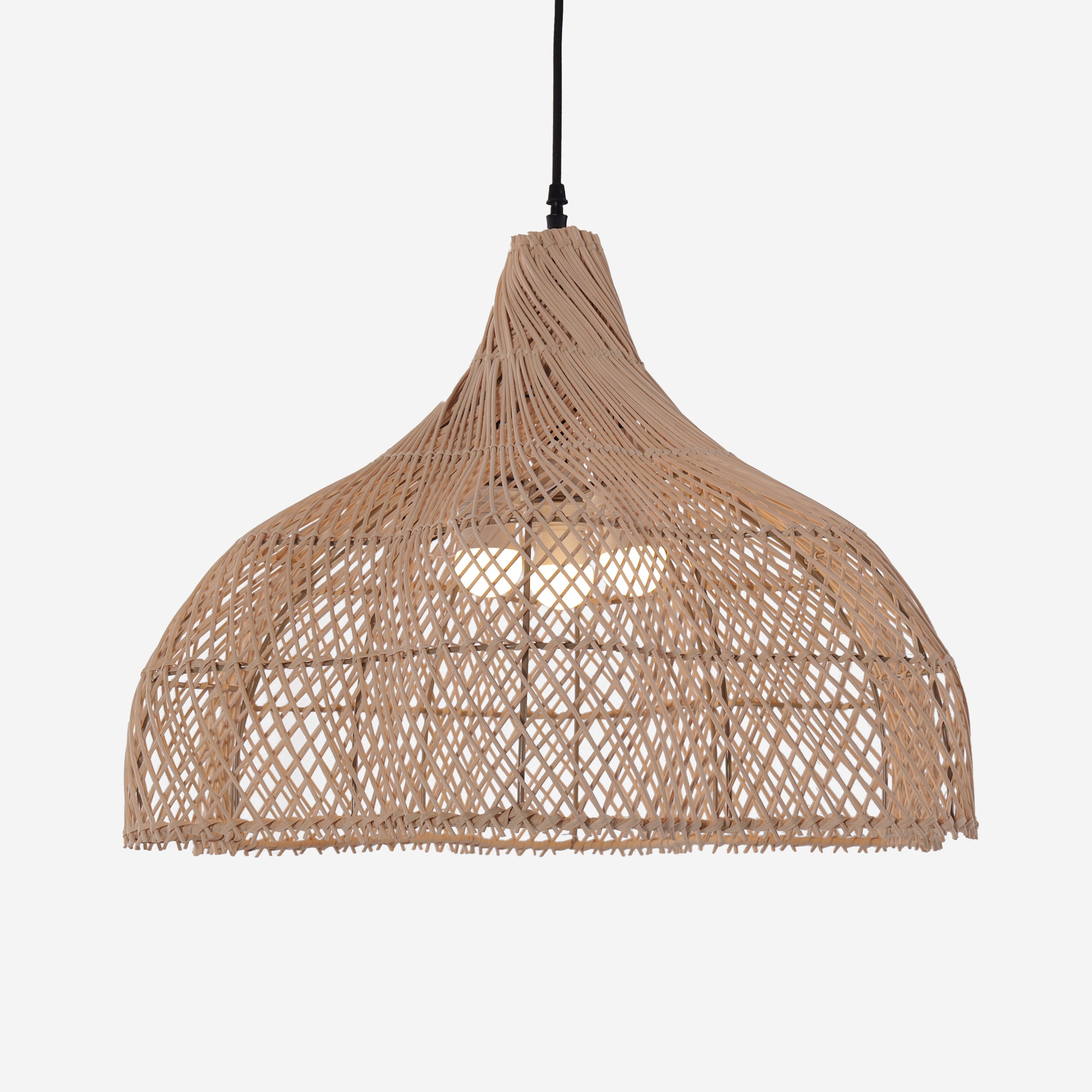 Lightsin Handcrafted Bamboo Rattan Pendant Light with Tranquil Umbrella Design Lightsin UK 