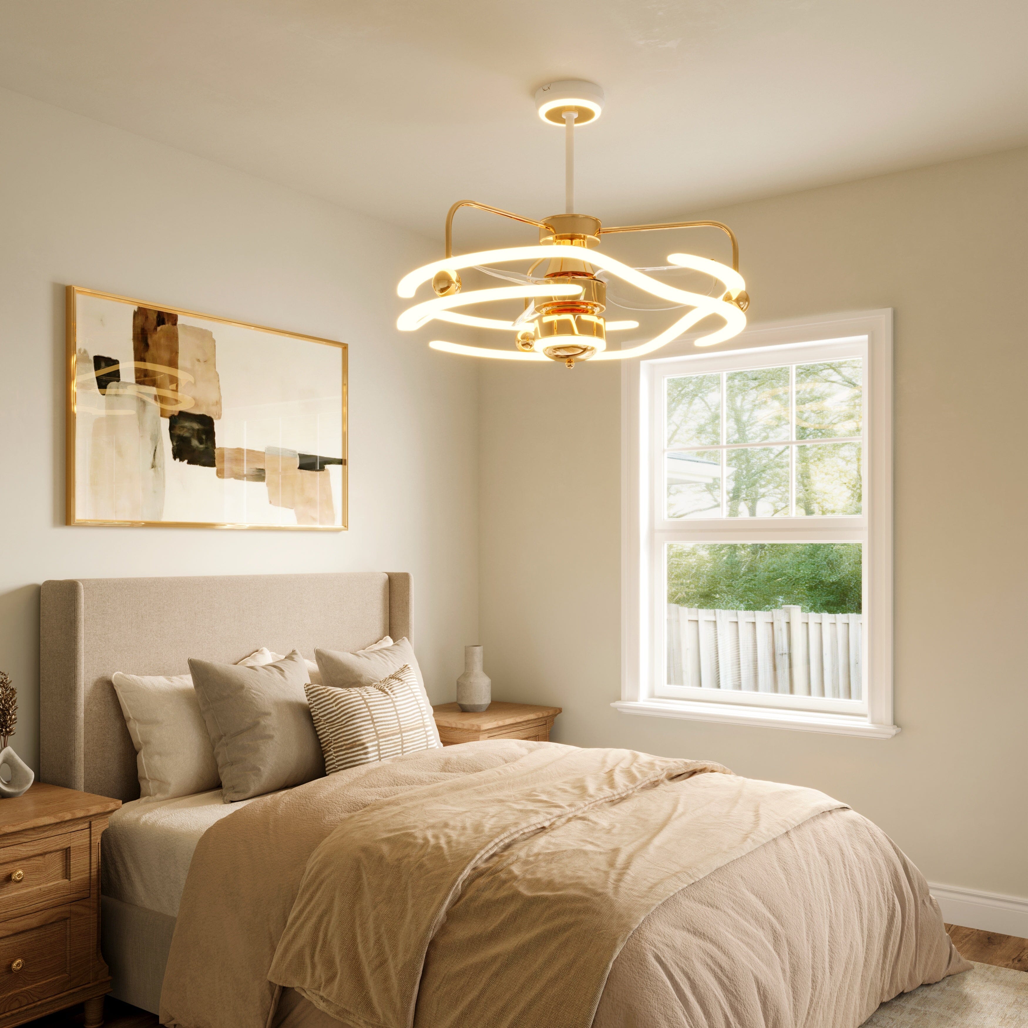 Lightsin Modern Ceiling Fan Light with Remote Control Low-Noise Adjustable Fan Light Lightsin UK 
