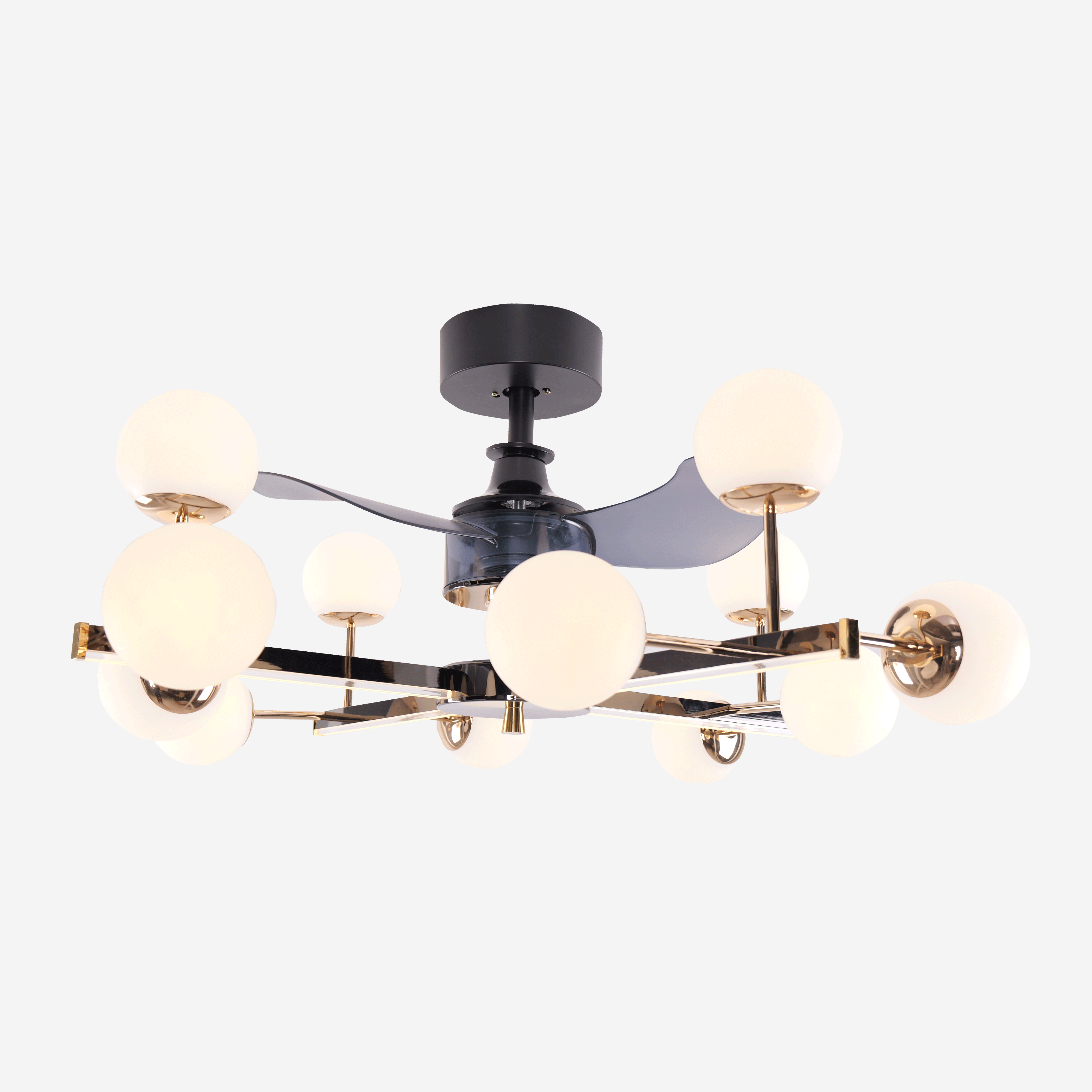 Lightsin Modern Sphere 3-Blade Ceiling Fan with Light Black & Gold Finish Lightsin UK 