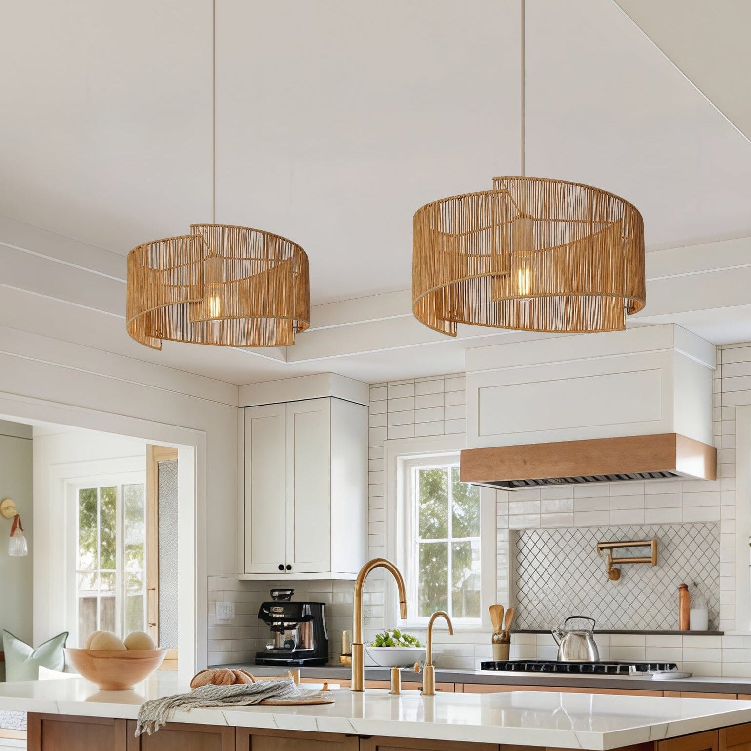 Lightsin Twist Handwoven Paper Rope Pendant Light for Cozy Living Spaces Lightsin UK 2 Units 