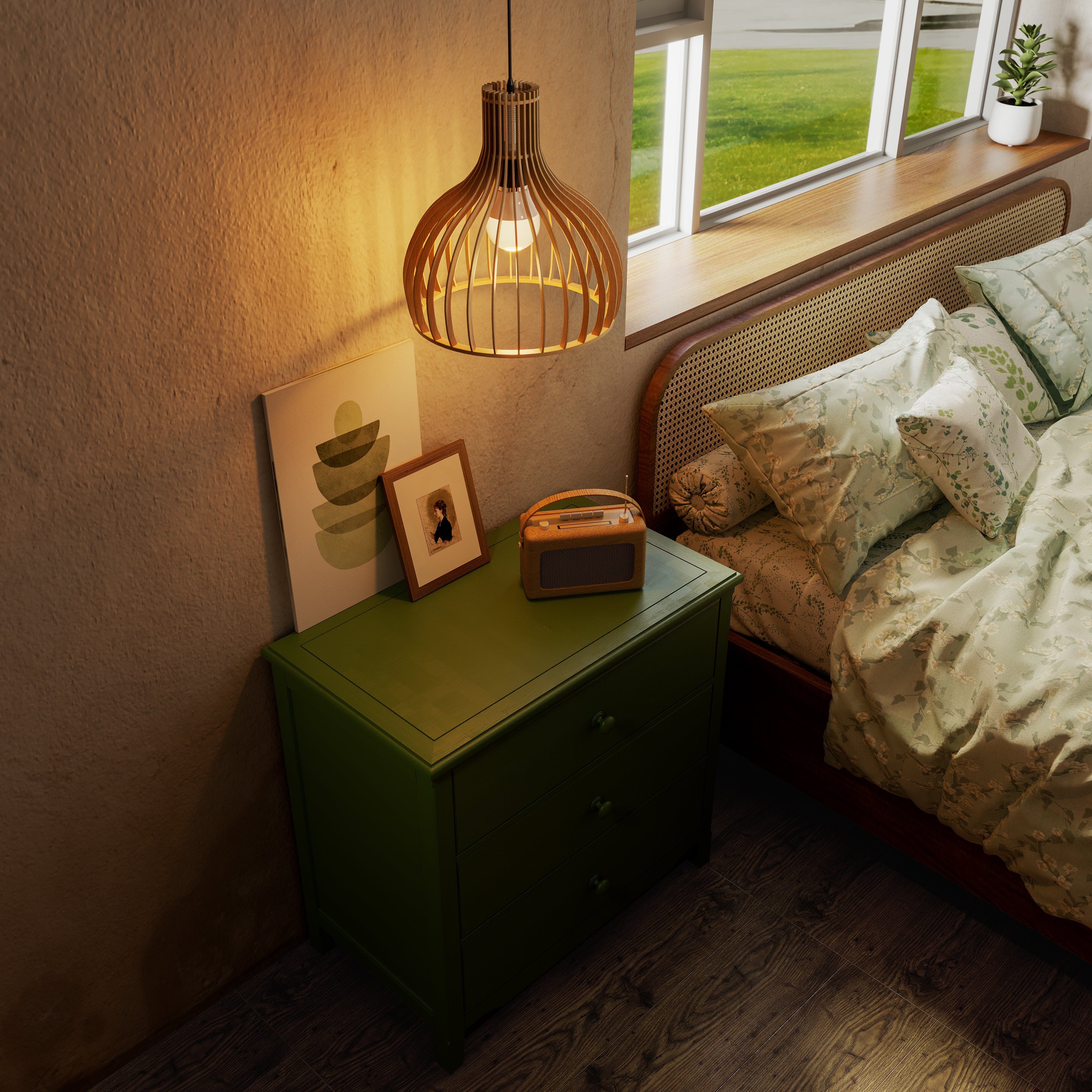 Lightsin Shadome-Nordic Wooden Cage Hanging Pendant Light Lightsin UK 