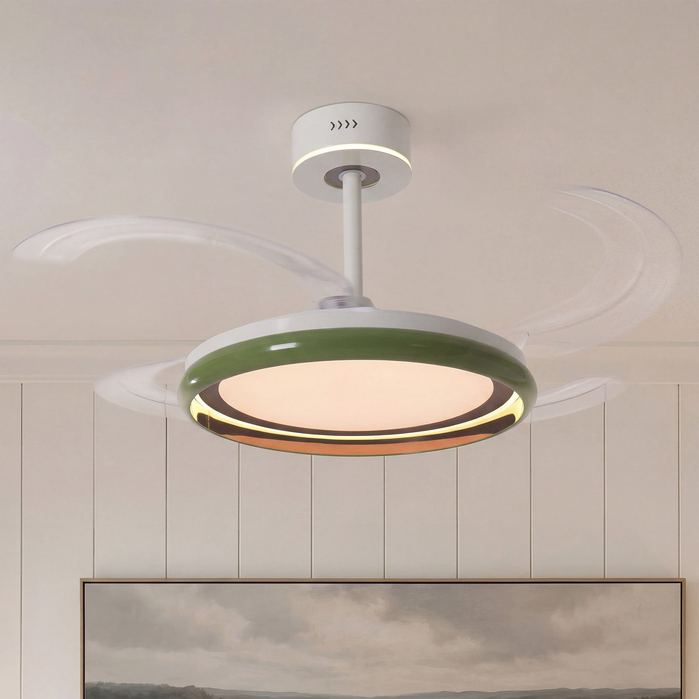 White 48 Inch Reversible LED Ceiling Fan Light with Remote Lightsin UK 