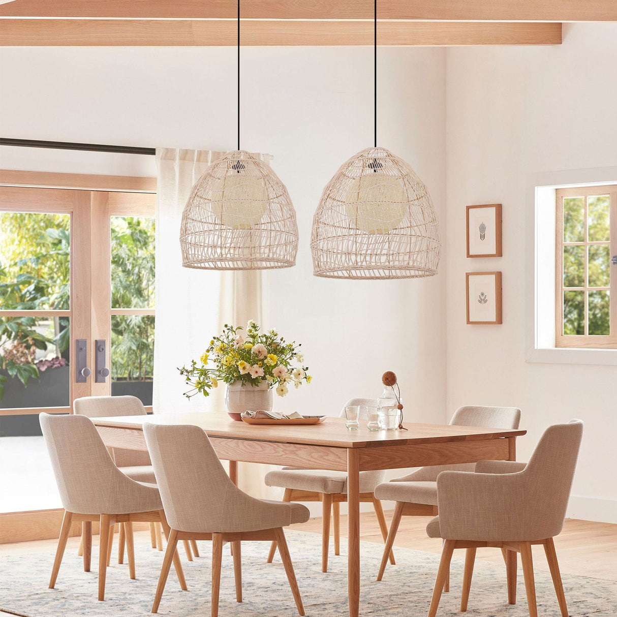 Lightsin Rattan Art Pendant Light Hanging Decor Rustic Style(Version A) Lightsin UK 