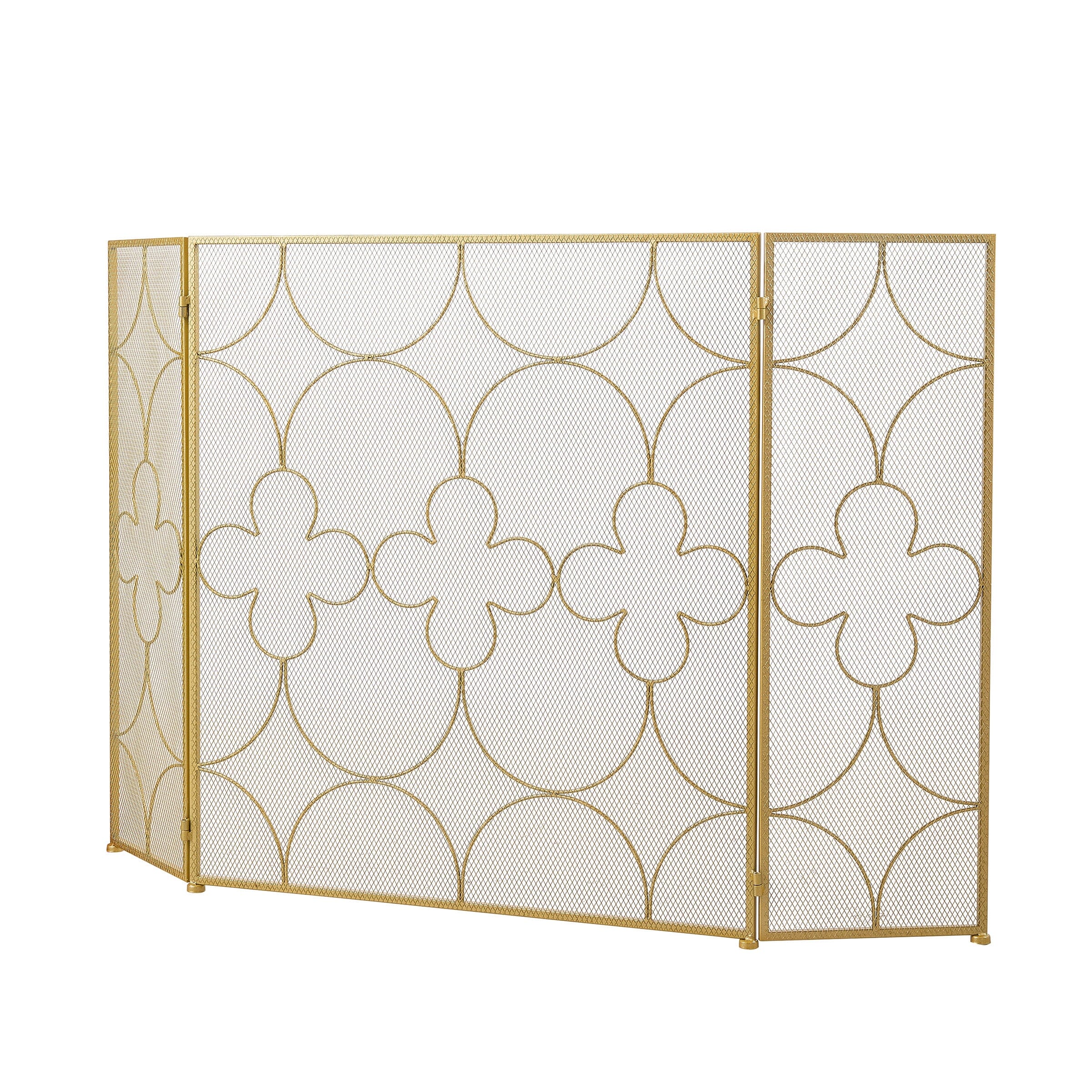 Smallbee Gold Iron Powder-Coated Fireplace Screen – 122x2.3x77.5cm Smallbee UK 