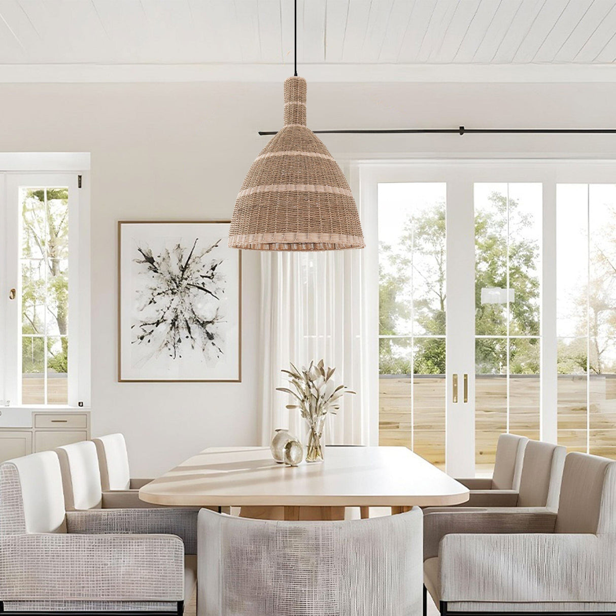 Lightsin Natural Woven Grass Dome Pendant Light for Cozy Interiors Lightsin UK 