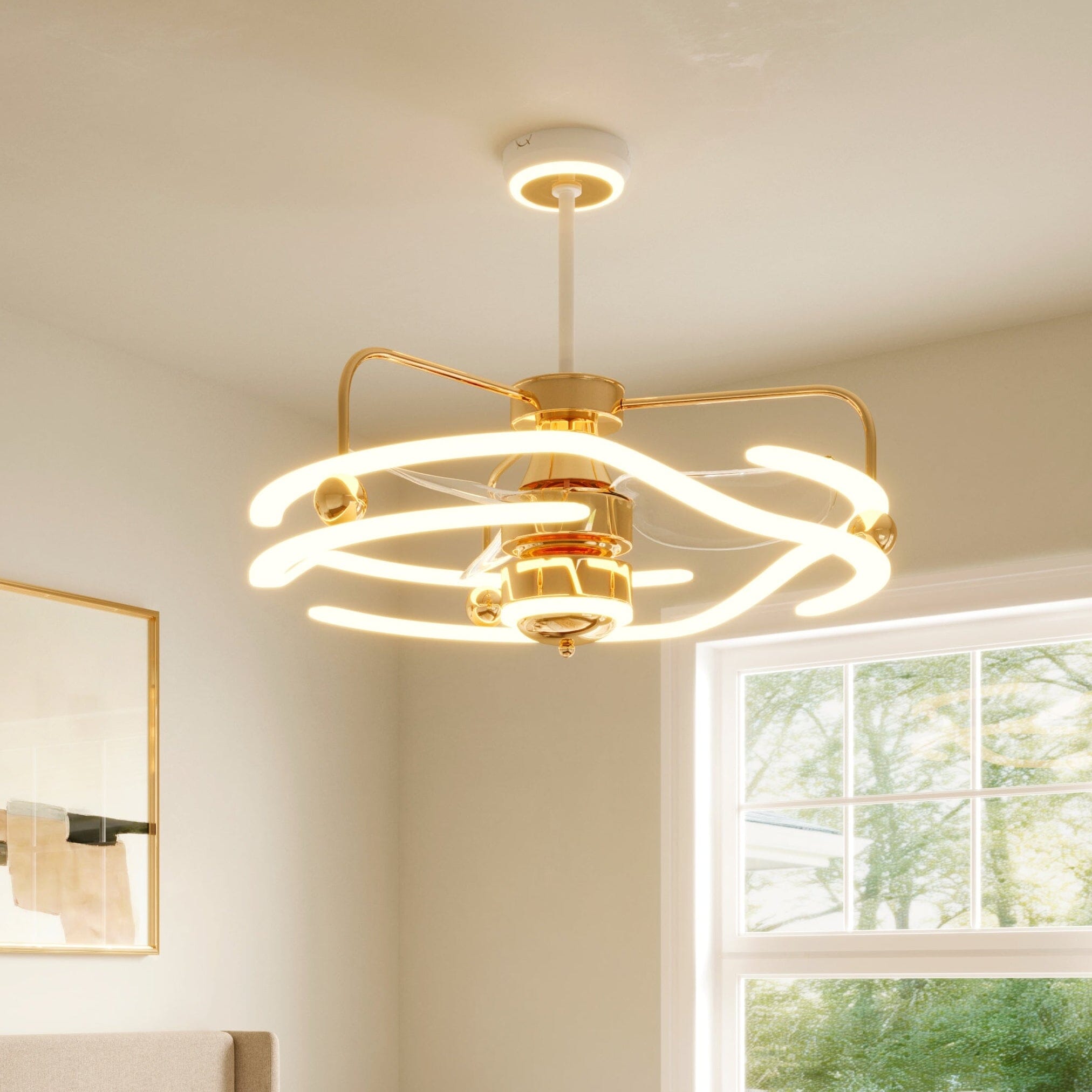 Lightsin Modern Ceiling Fan Light with Remote Control Low-Noise Adjustable Fan Light Lightsin UK 