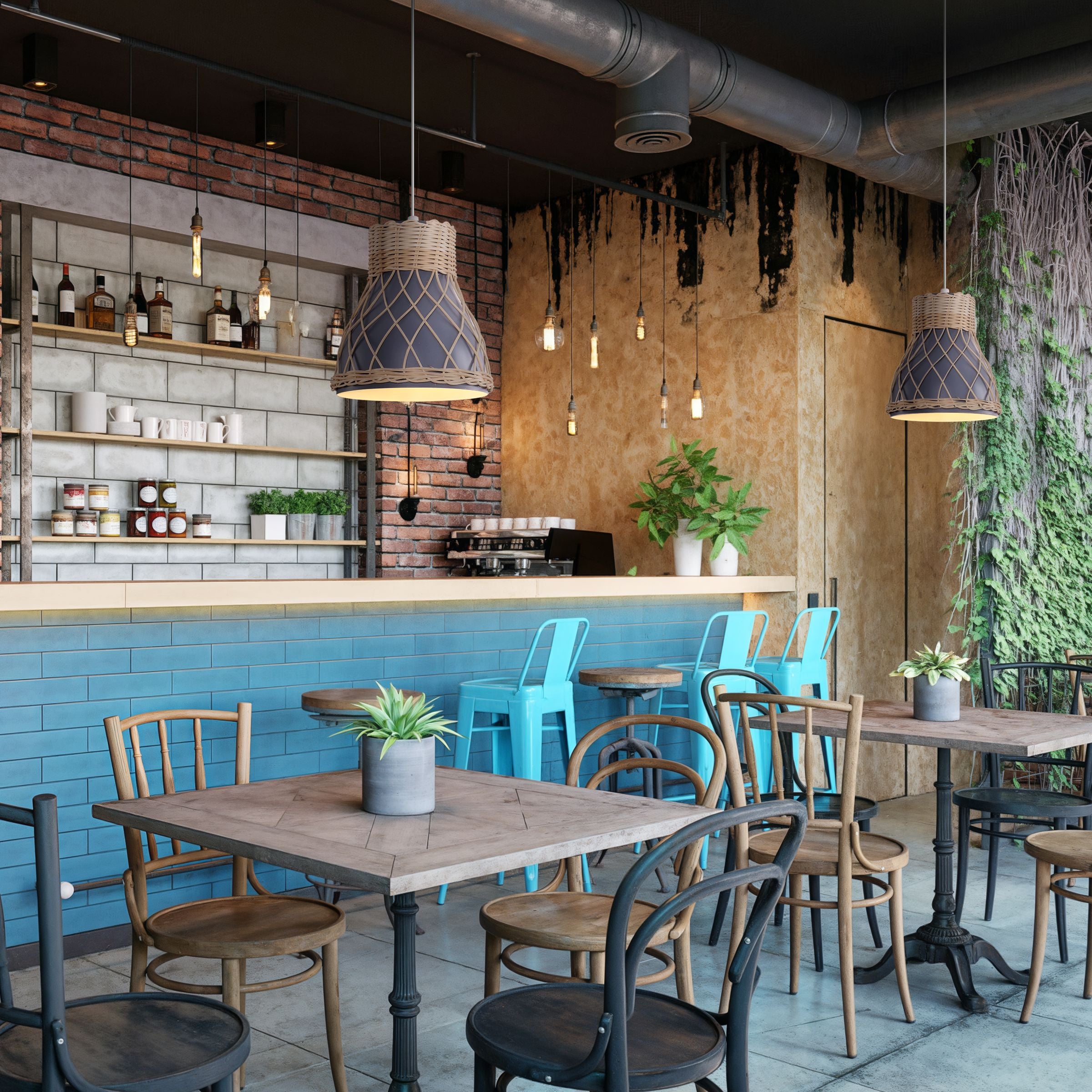 Lightsin Modern Rattan Pendant Light Available in Grey, Pink, and White Lightsin UK Grey 2 Units 