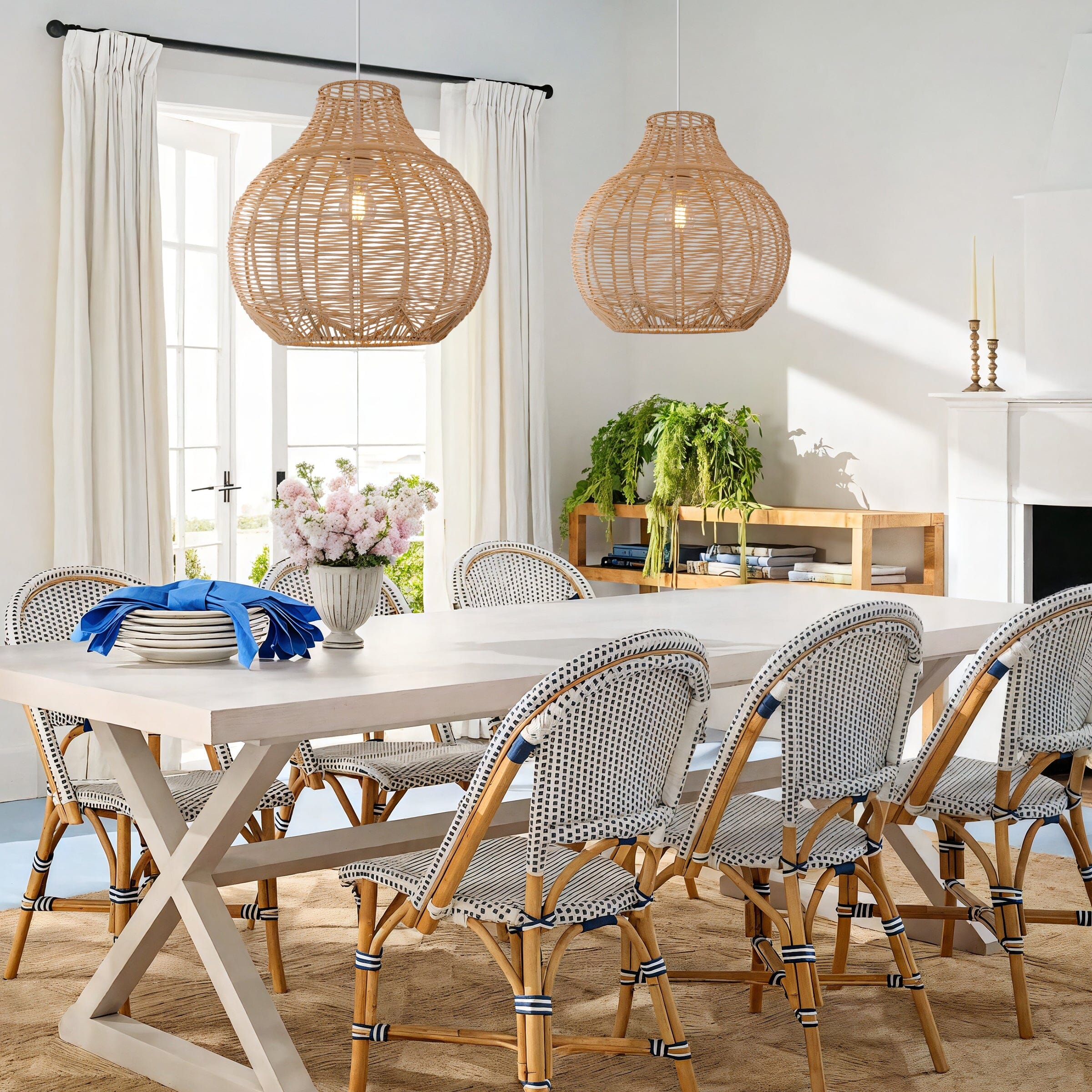 Lightsin Open-Gourd Japanese Rattan Pendant Light Lightsin UK 