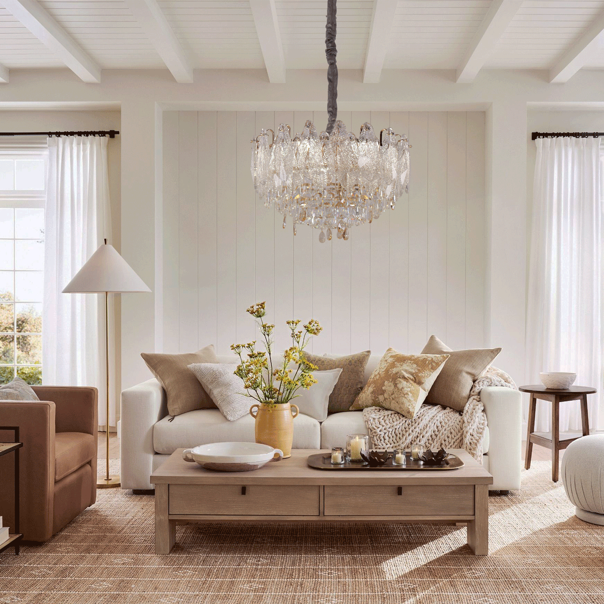 Lightsin Champagne Gold Crystal Leaf Chandelier Lightsin UK 