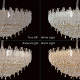 Lightsin Champagne Gold Crystal Leaf Chandelier Lightsin UK 